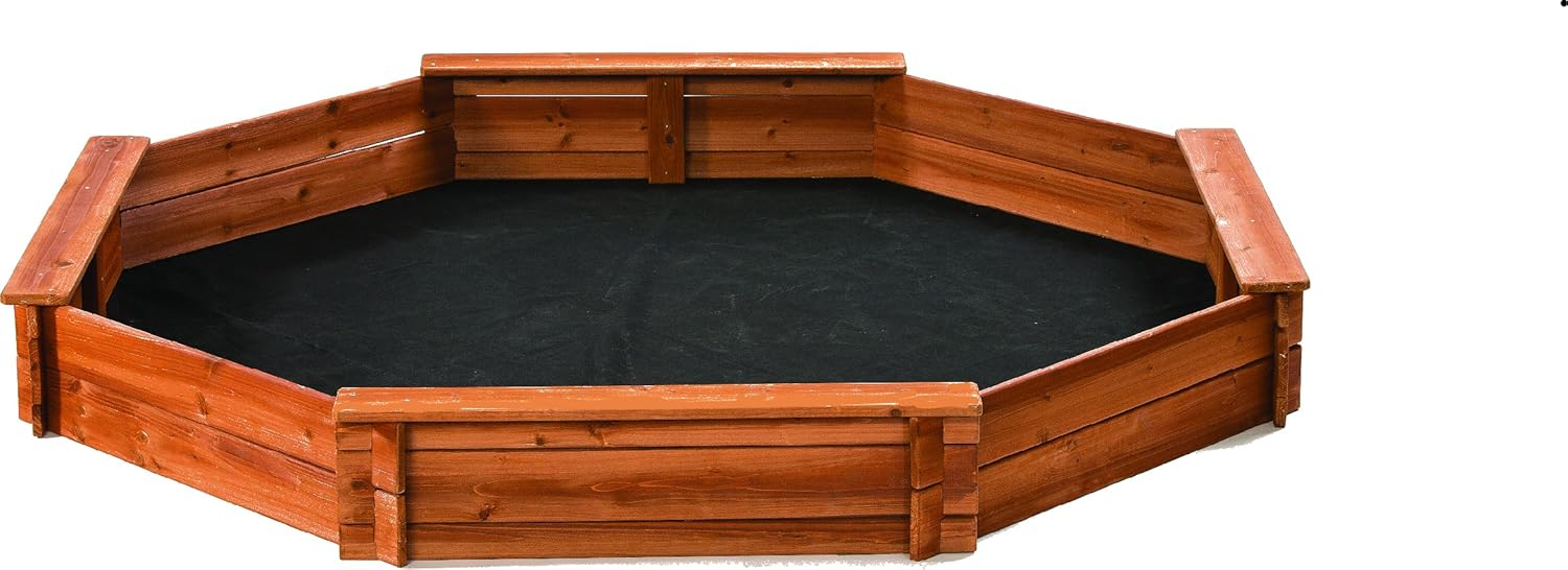Creative Cedar Designs Creative Cedar Designs 75" x 72" x 9" Solid Wood Octagon Sandbox with Cover