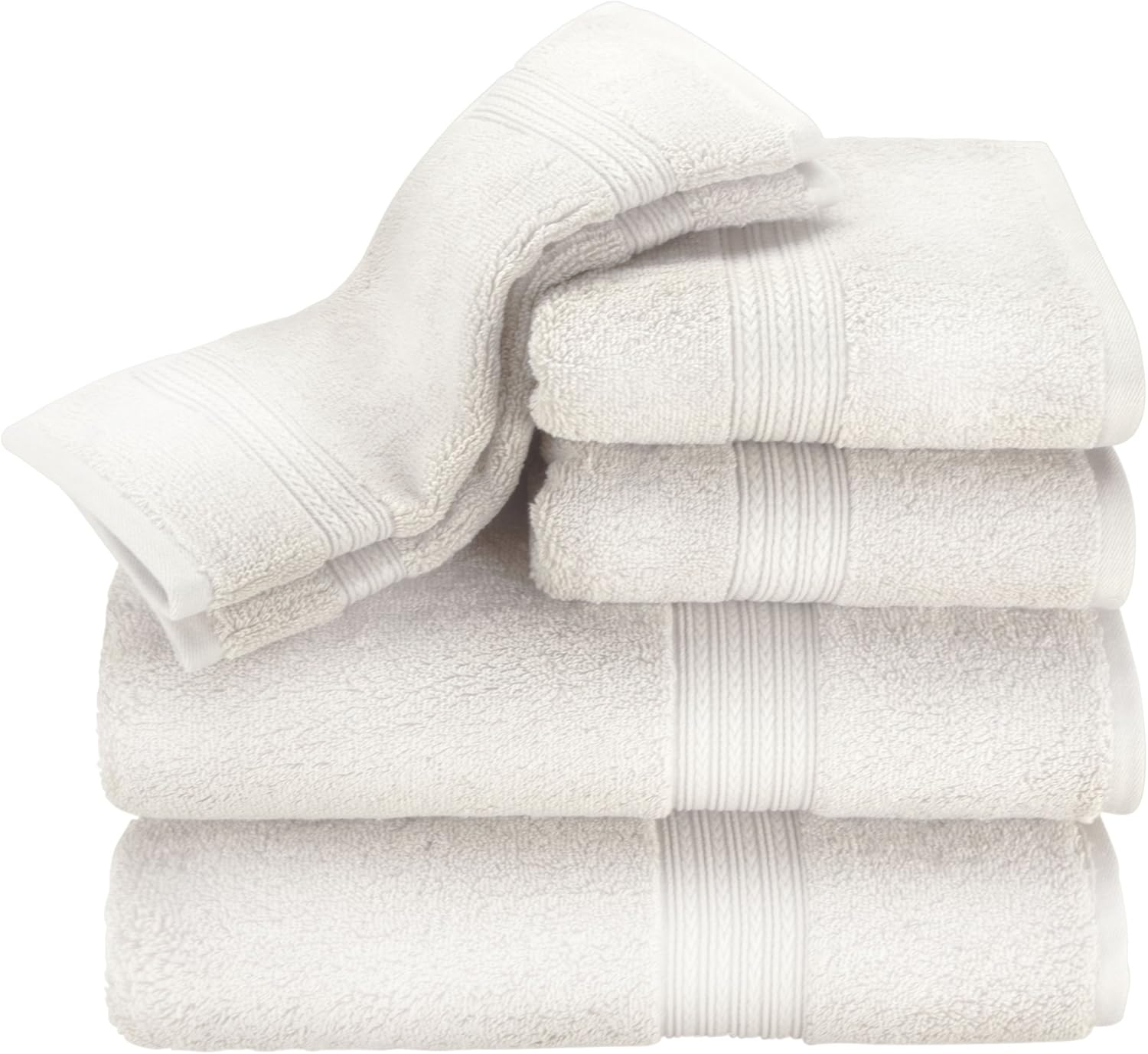 Luxurious White Egyptian Cotton Hand Washcloth Set