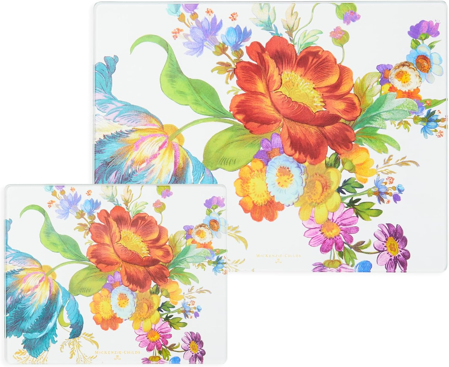 Courtly Check Tempered Glass 11.5"x15.75" Kitchen Cutting Board