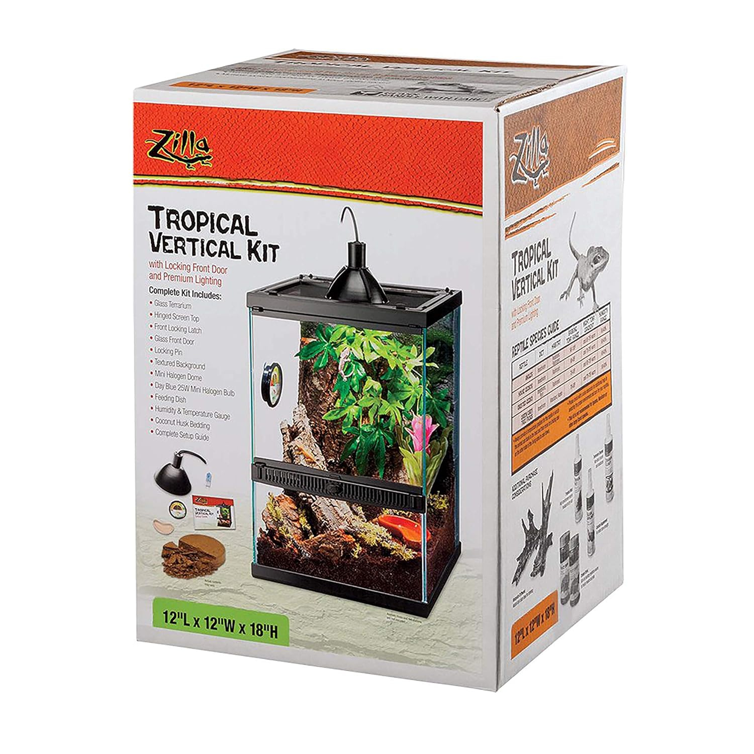 Zilla Tropical Reptile Vertical Starter Kit with Mini Halogen Lighting (ECOM)