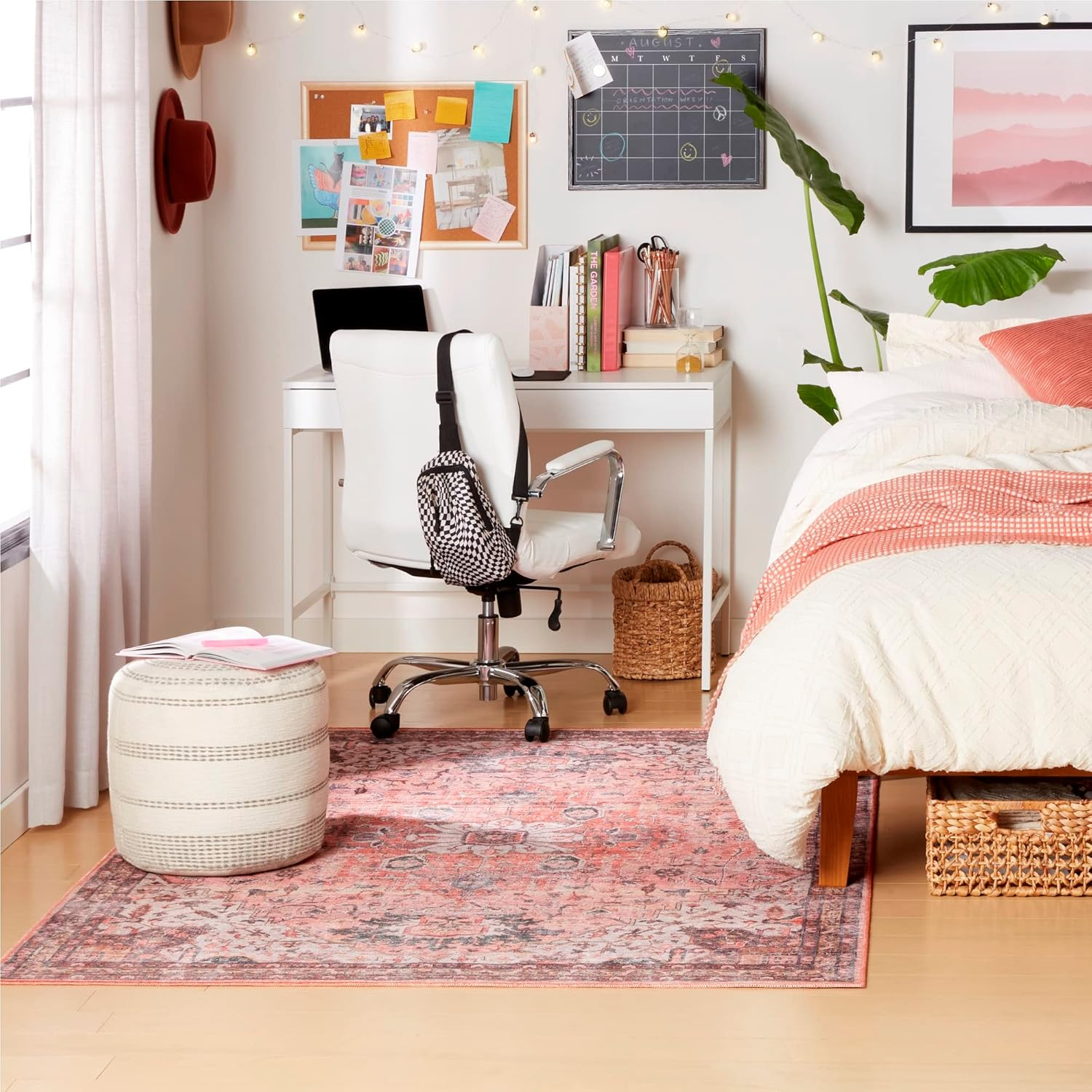 Everwash™ Callaghan Esther Bohemian Medallion Machine Washable Area Rug, Coral, 3'11"x5'6"