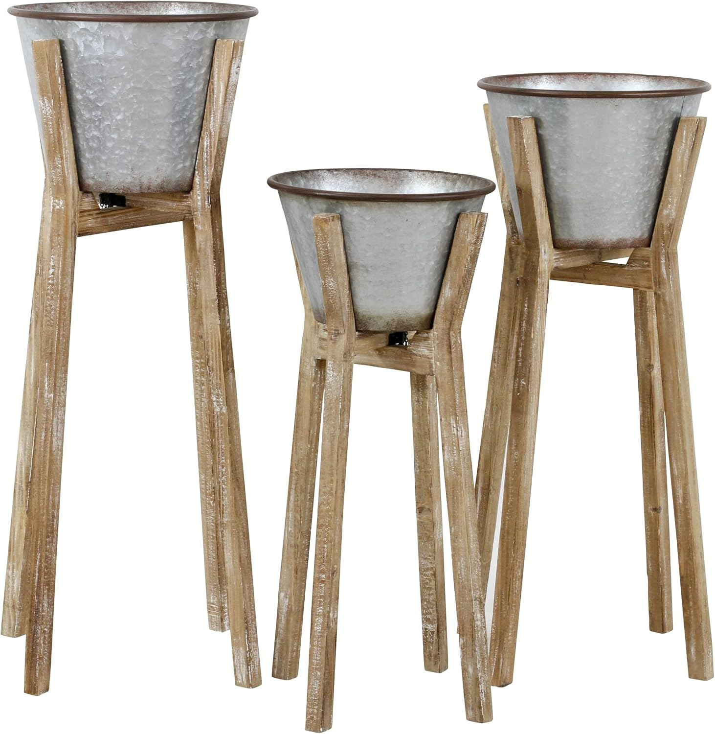 Aberdeen Modern Metal Indoor Farmhouse Pot Planter Set