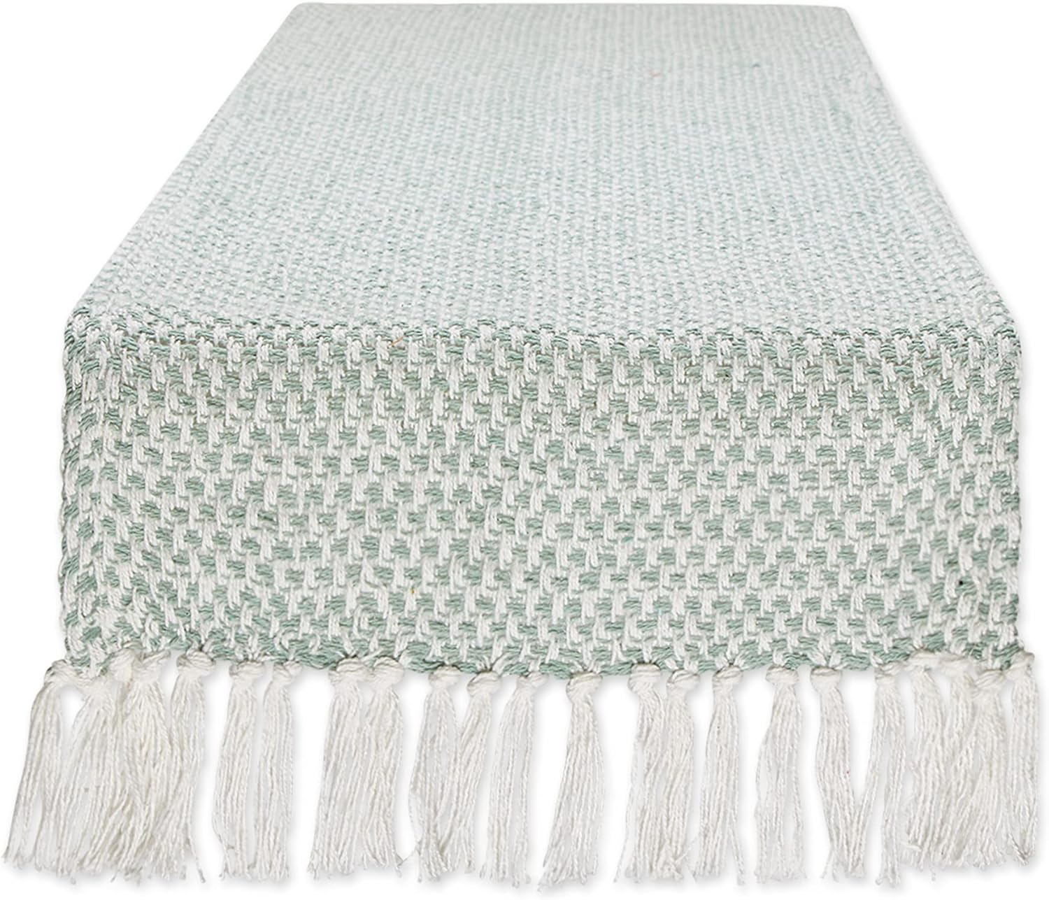 DII Textured Cotton Table Runner, Jadeite, 15"W x 108"L