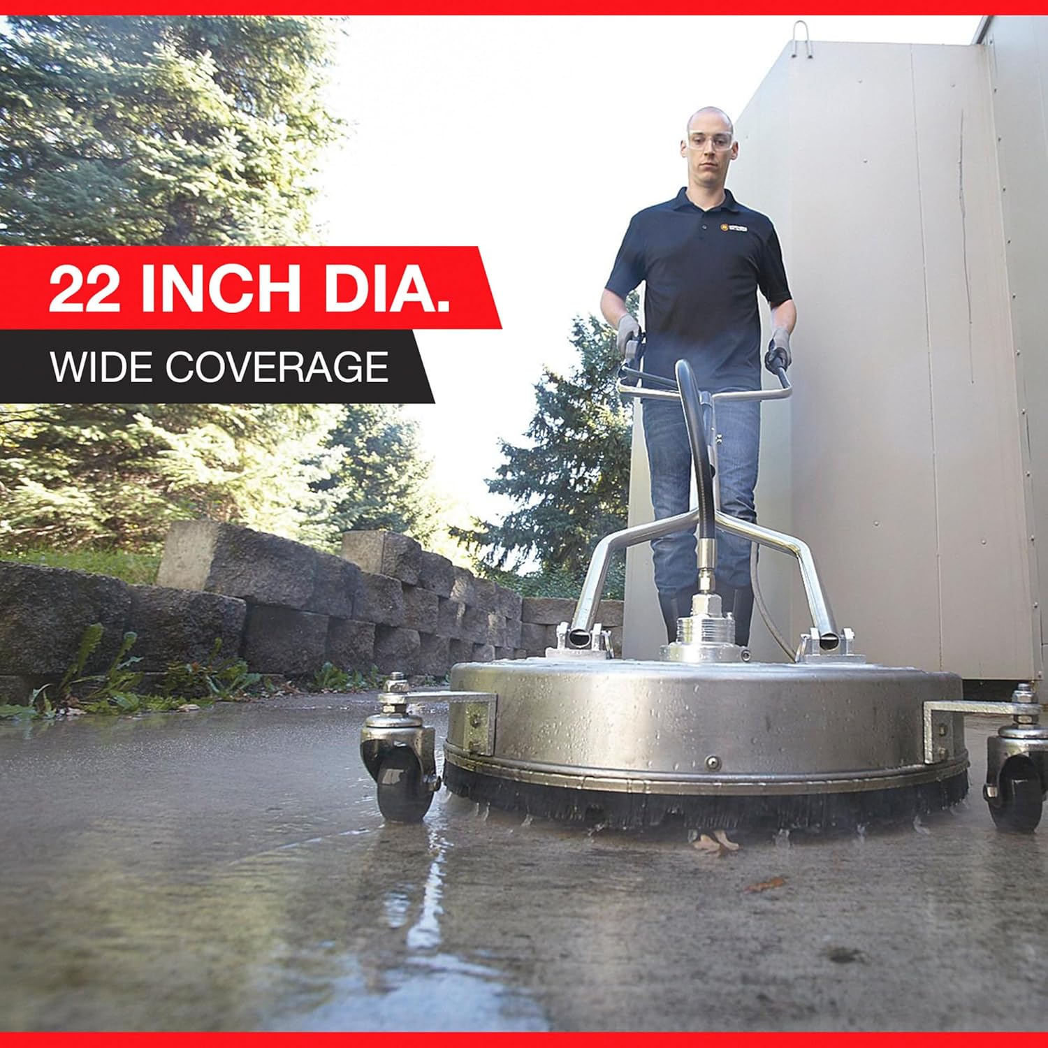 NorthStar Pressure Washer Surface Cleaner, 22in. Dia., 4000 PSI, 8.0 GPM