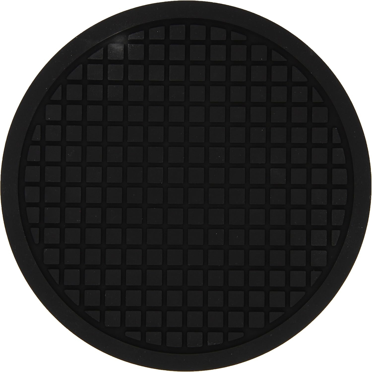 Black Round Silicone Heat-Resistant Kitchen Trivet, 6.75"