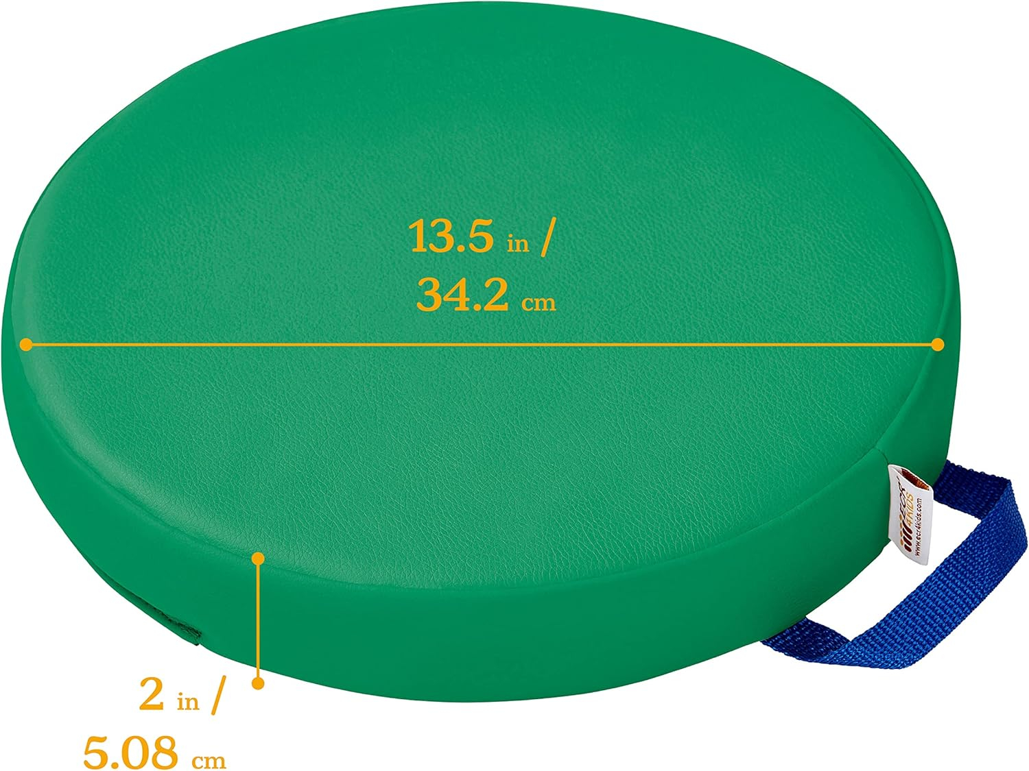 ECR4Kids SoftZone Floor Cushions, Round, Flexible Seating, Green, 6-Piece