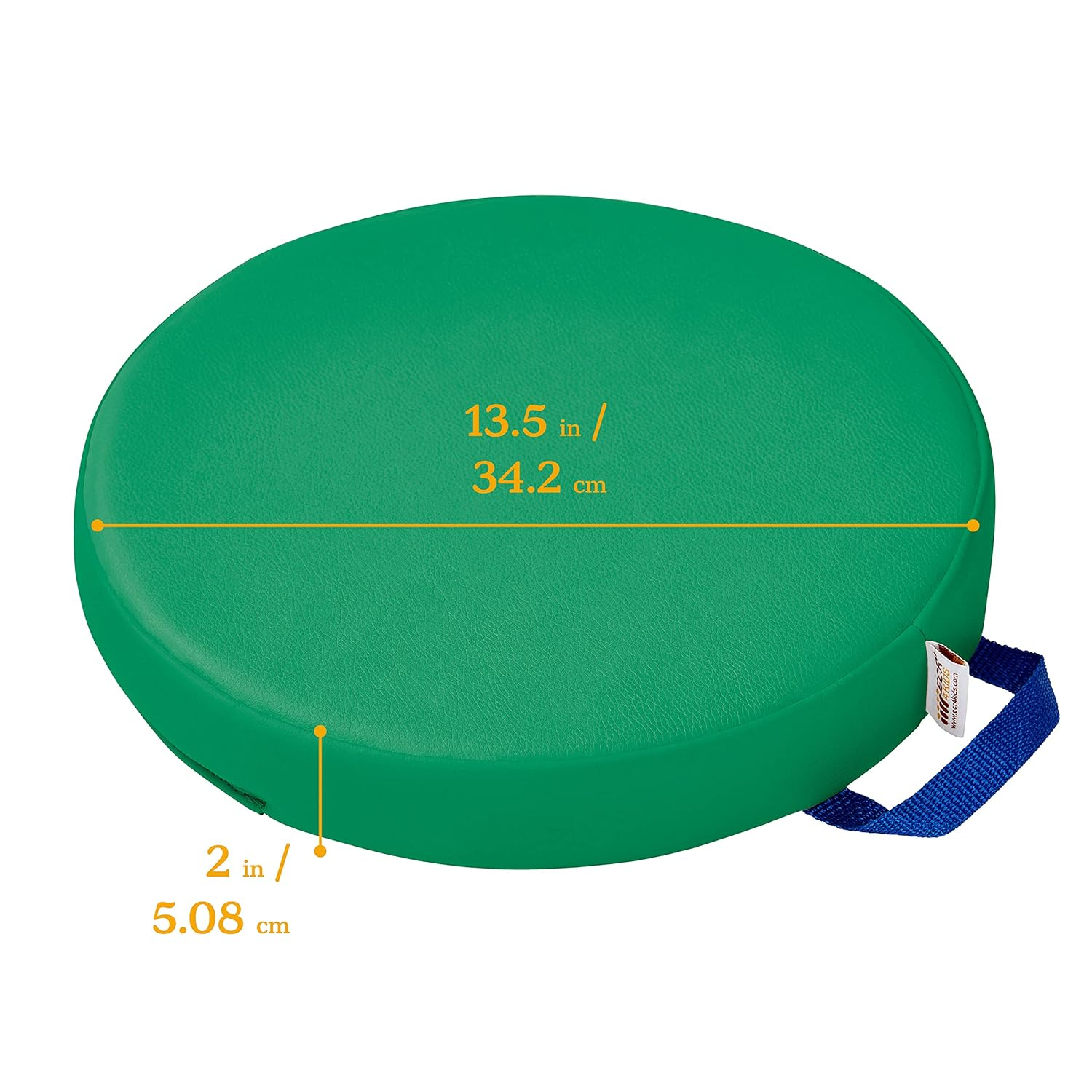 ECR4Kids SoftZone Floor Cushions, Round, Flexible Seating, Green, 6-Piece