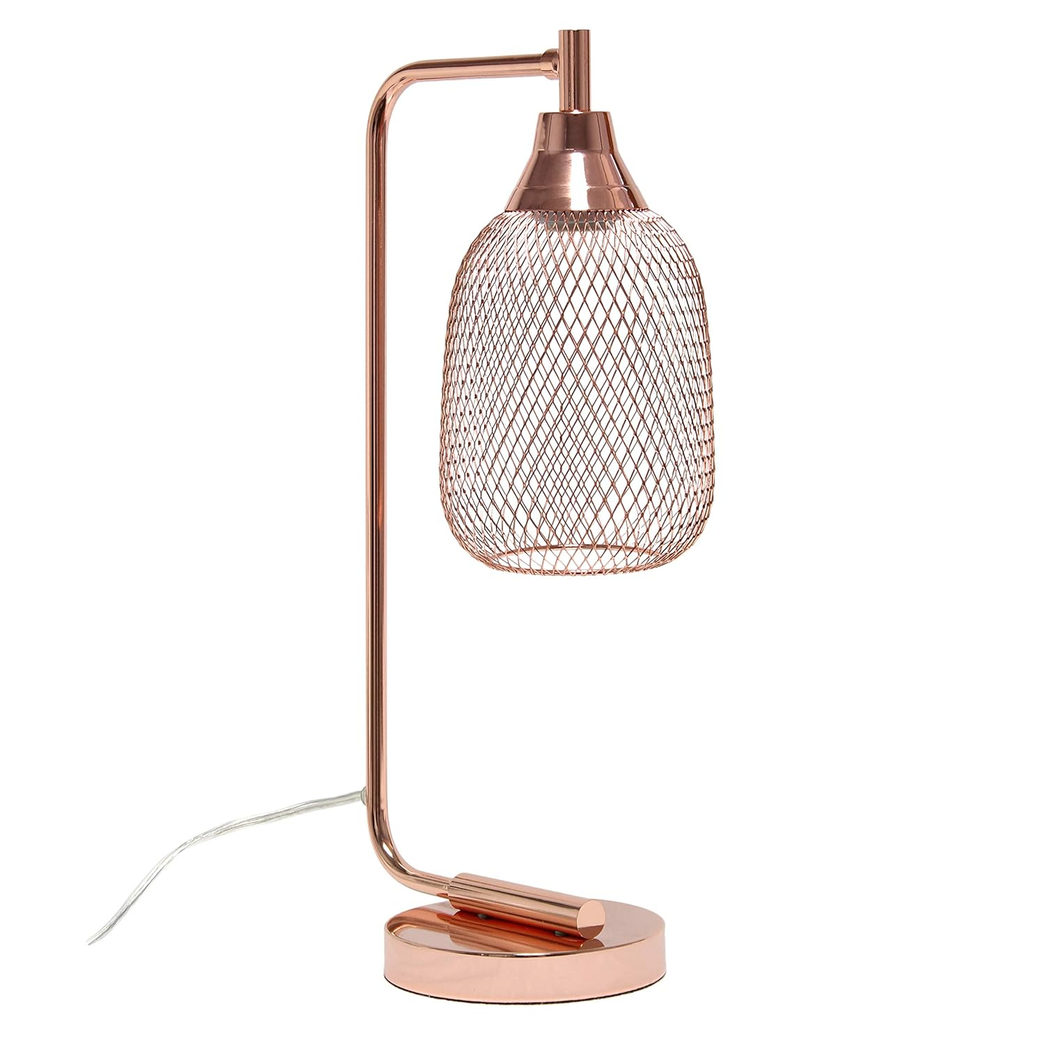 Lalia Home 19" Industrial Mesh Desk Lamp, Rose Gold