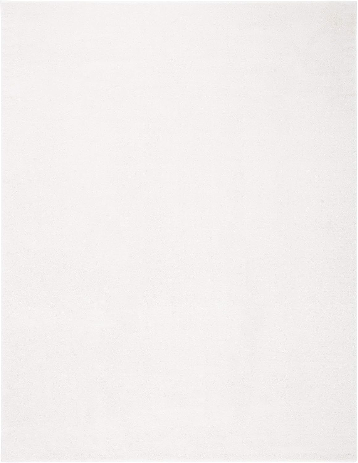 SAFAVIEH Plain and Solid Carleen Solid Plush Area Rug, Ivory, 4'5" x 6'5"