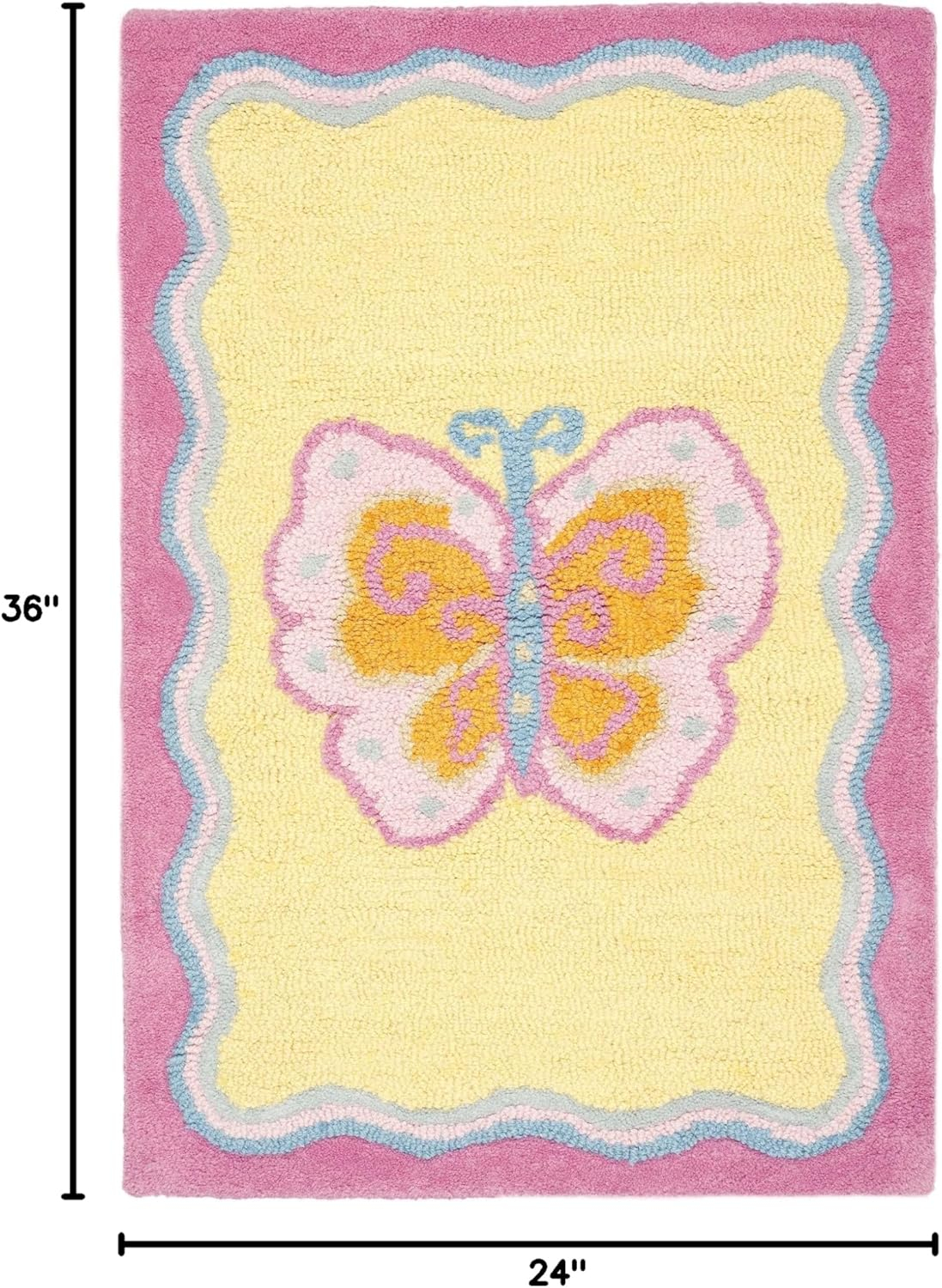 SAFAVIEH Kids Jazmyn Butterflies Area Rug, Multi/Pink, 2' x 3'