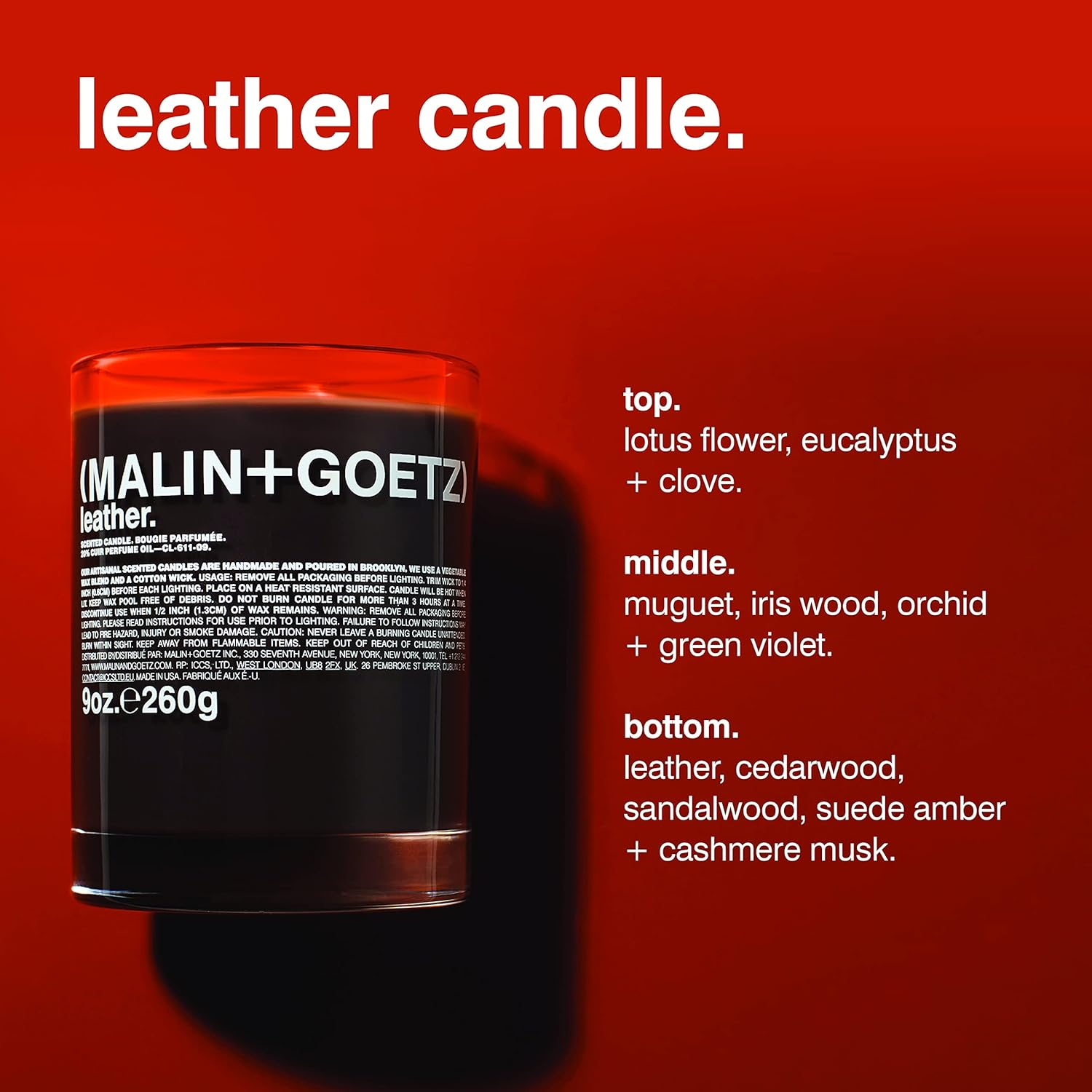 MALIN+GOETZ Scented Candle - Leather 260g/9oz