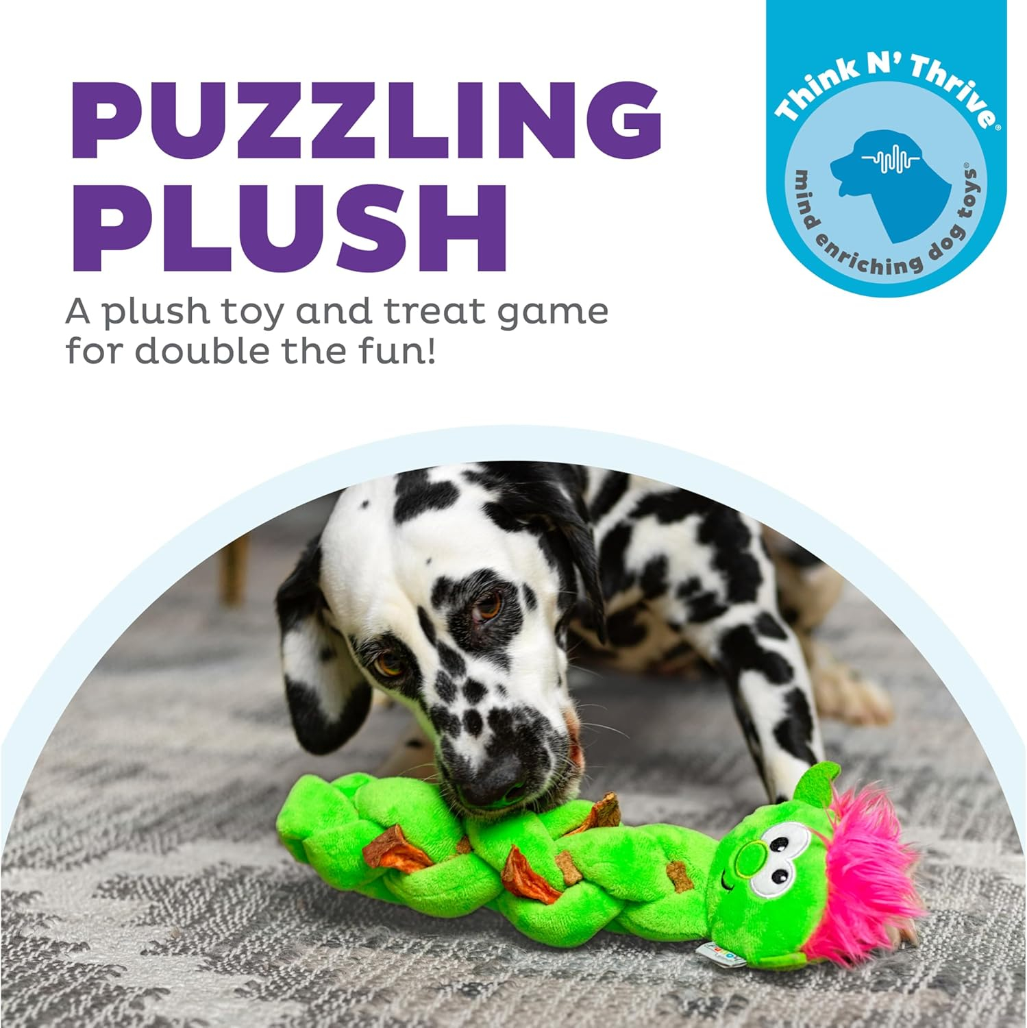 Kyjen  Outward Hound Nina Ottosson Twistiez Unicorn Interactive Plush Puzzle Dog Toy, Purple - Large