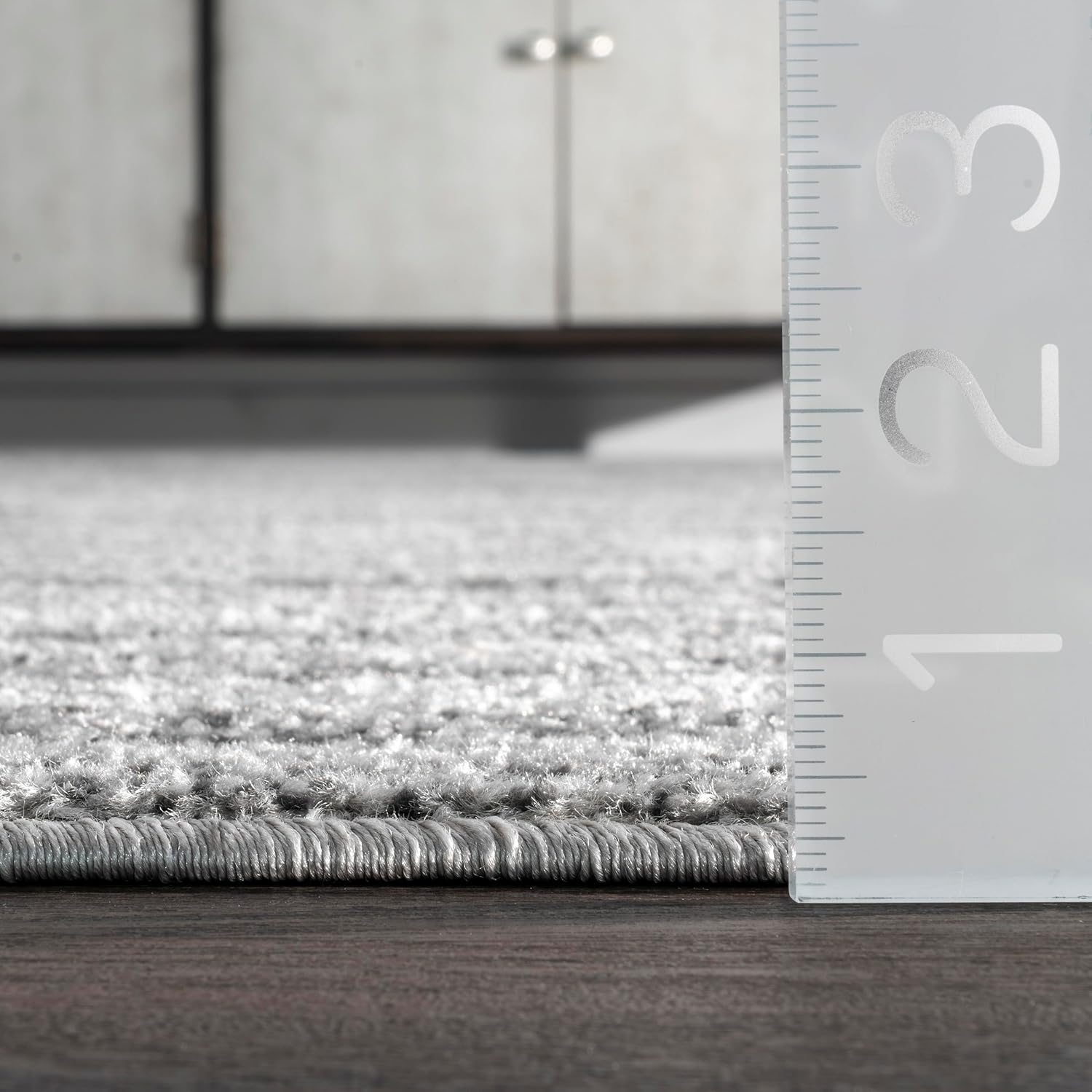 Gray Abstract Square Synthetic Easy Care Area Rug