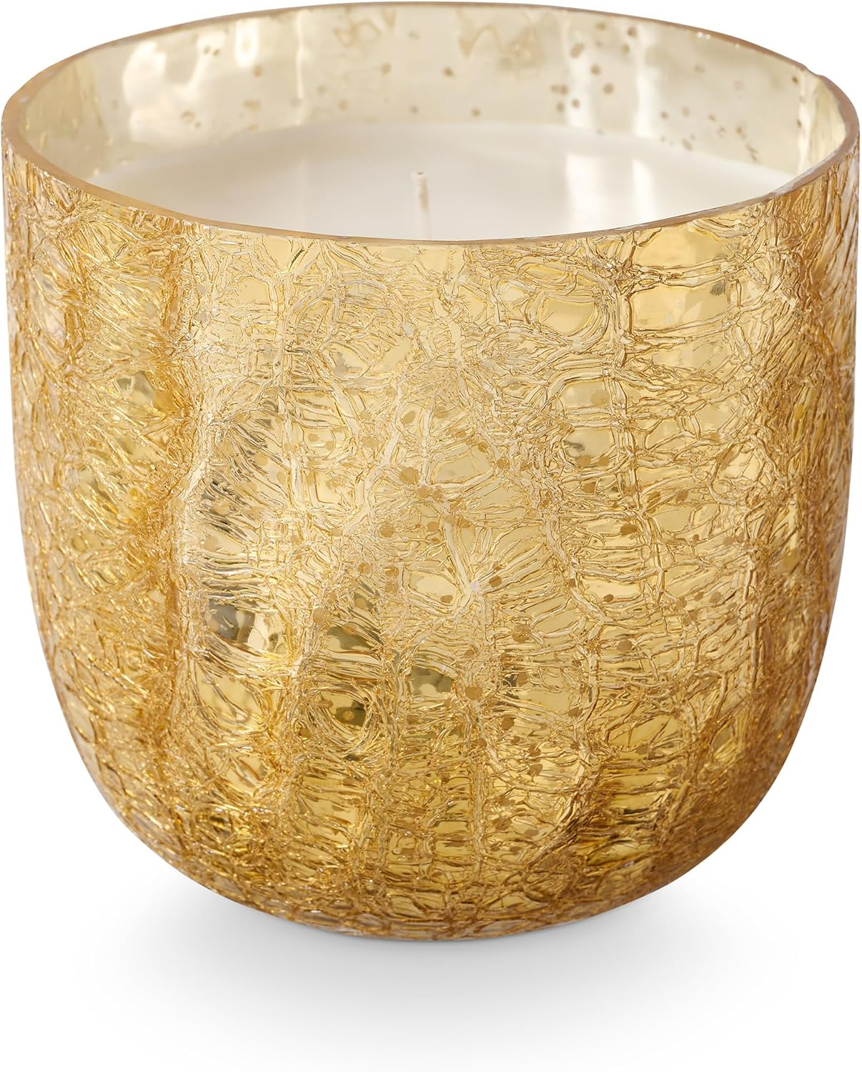 Large Boxed Crackle Glass Candle, Cardamom Pomander