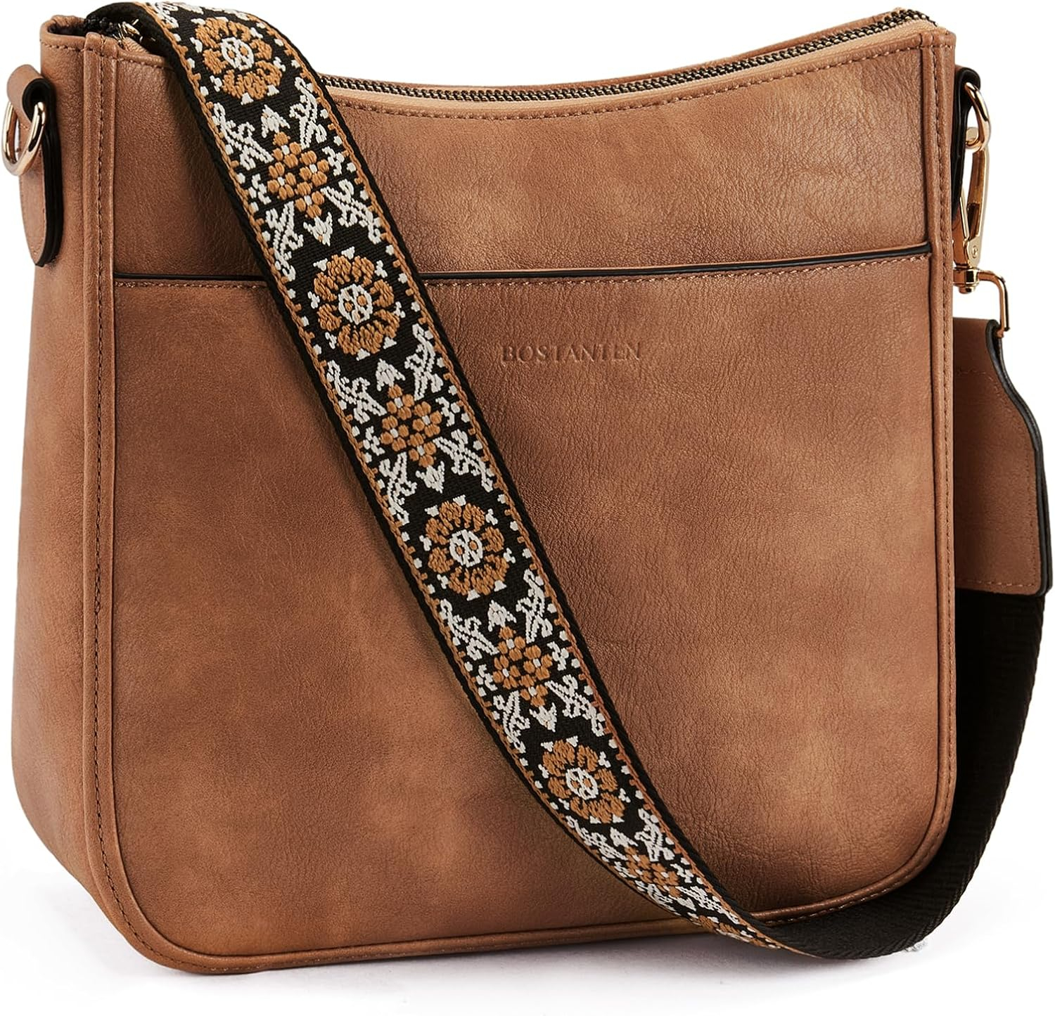 Telena Crossbody Purses for Women Trendy Vegan Leather Purses Bucket Hobo Bags Handbags with Adjustable Guitar Strap