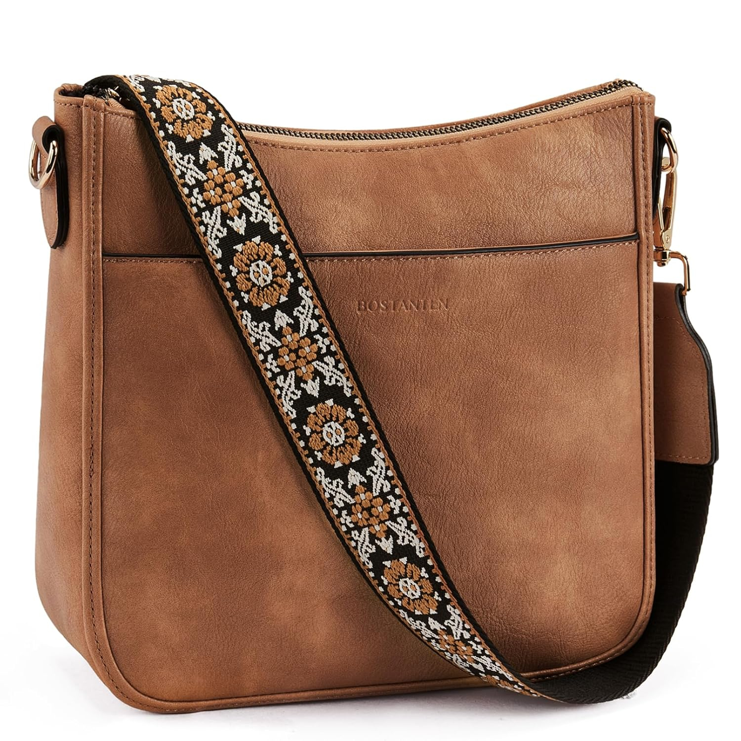 Telena Crossbody Purses for Women Trendy Vegan Leather Purses Bucket Hobo Bags Handbags with Adjustable Guitar Strap