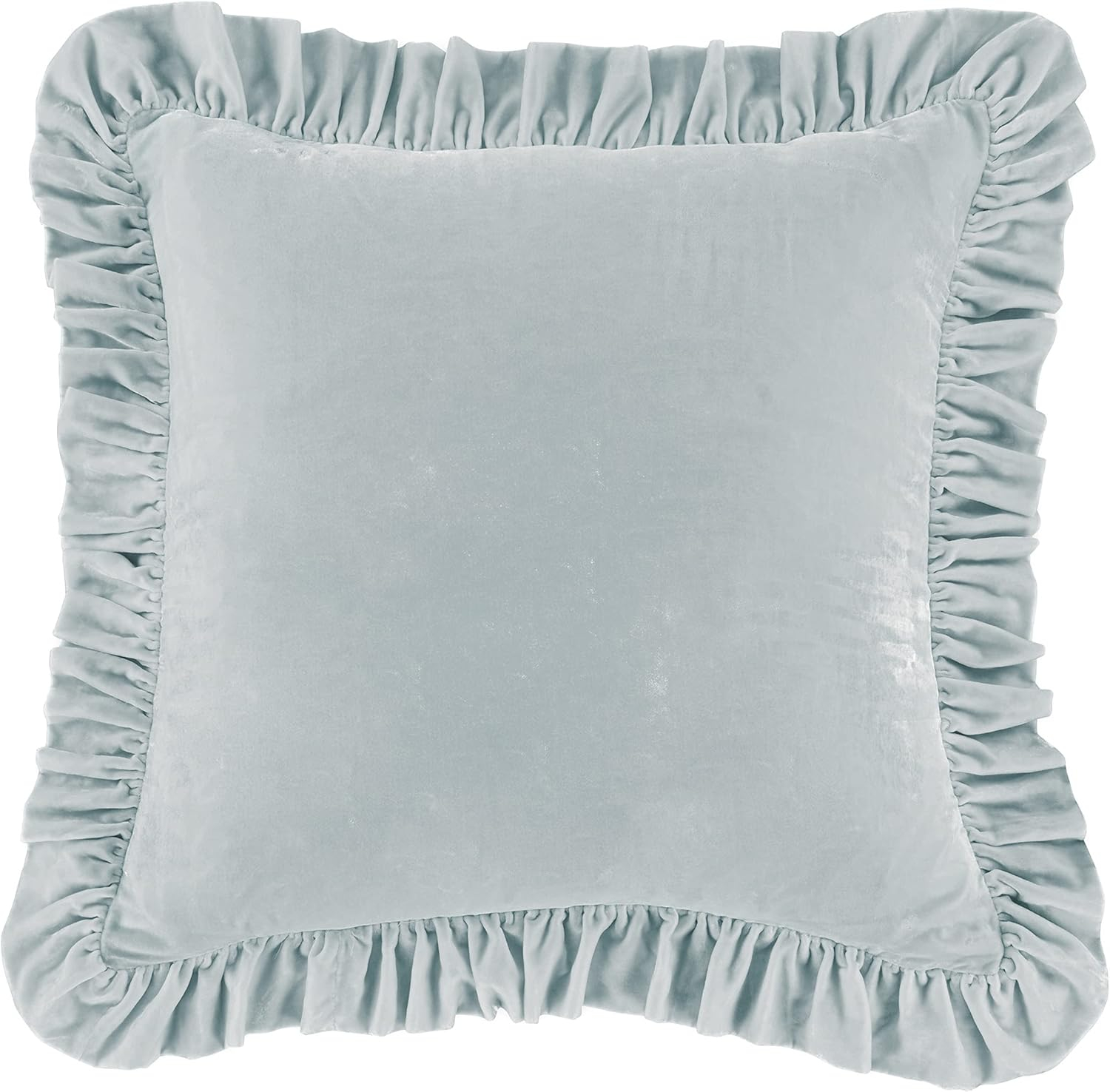 Stella Faux Silk Velvet Classic Chic Modern Rustic Ruffled Euro Sham