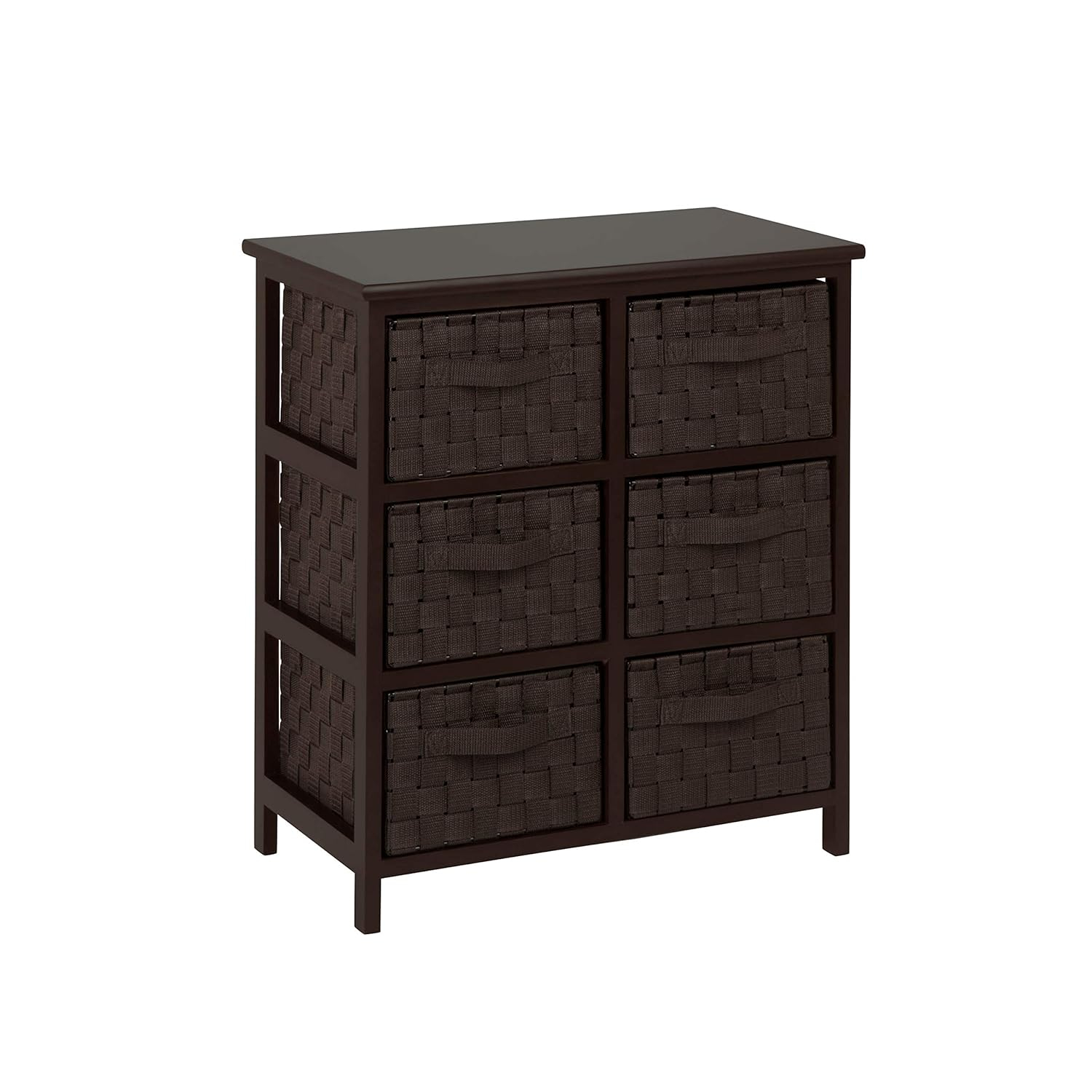 Honey-Can-Do Wood and Polypropylene Woven 6-Drawer Storage Chest, Brown