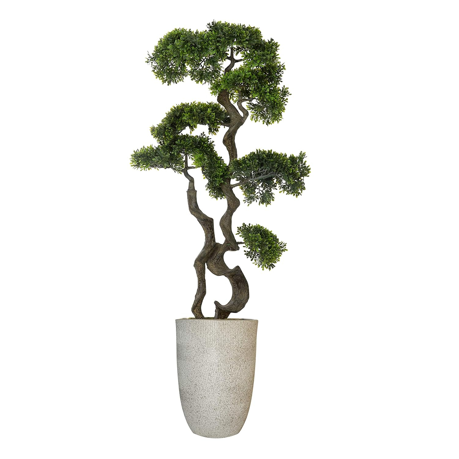 Vintage Home Artificial Faux Vintage Real Touch 53" Tall Bonsai Tree with Fiberstone Planter, Indoor and Outdoor use