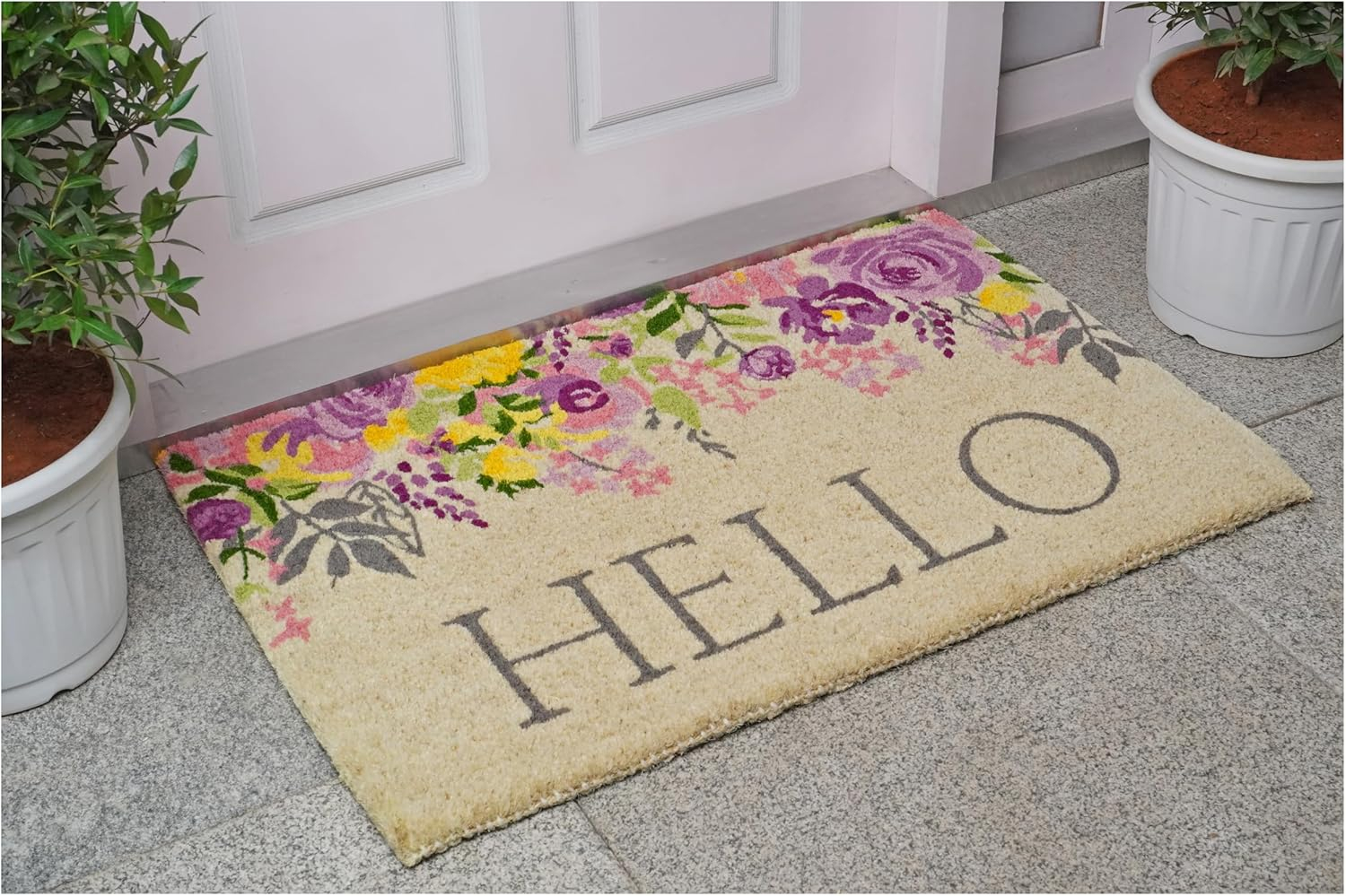 Calloway Mills 112902436 Blossoming Floral Hello Doormat 24" x 36"
