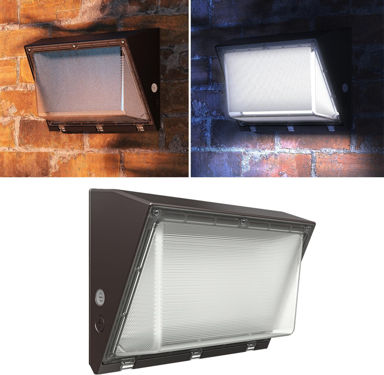 120W LED Wall Pack Light Fixture with Dusk to Dawn, 5000K Daylight Commercial Outdoor Lighting, 0-10V Dimmable 16800LM 600-800W HPS/HID Equiv., UL/DLC Waterproof LED Flood Security Light for Warehouse