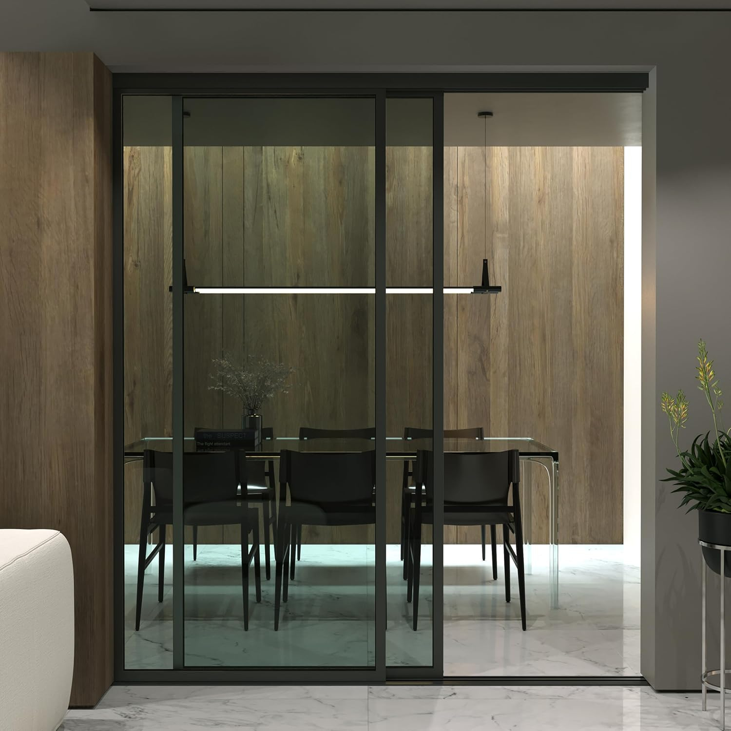 Doors55 Glass Room Divider Panel and Partition Wall
