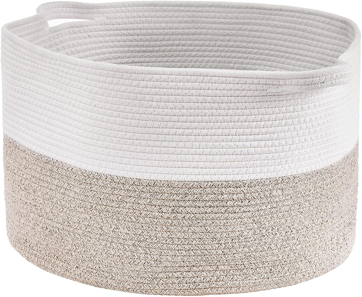 VEVOR Cotton Rope Storage Basket 67L Woven Blanket Basket 20 x 20 x 13 in