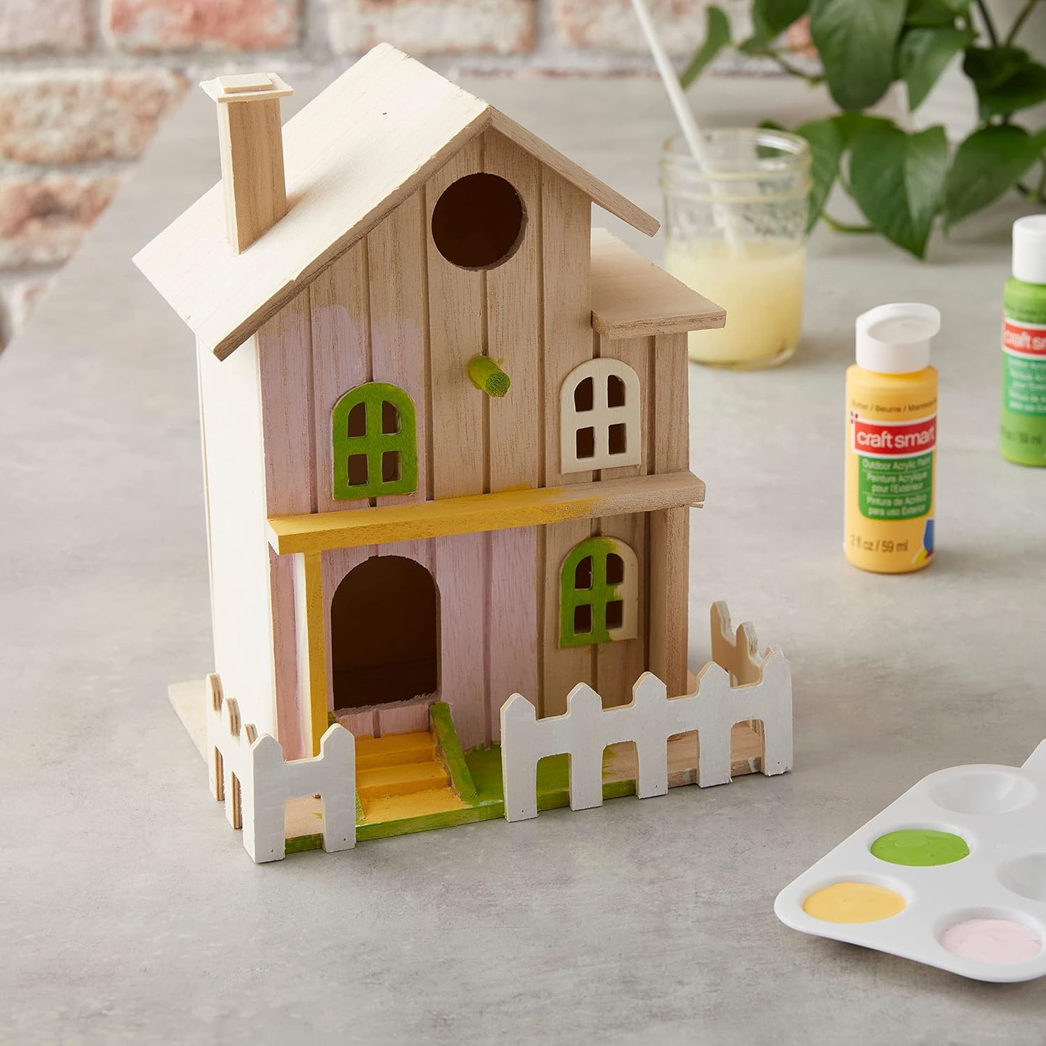 8.5" Two Story Cottage Birdhouse by Make Market®