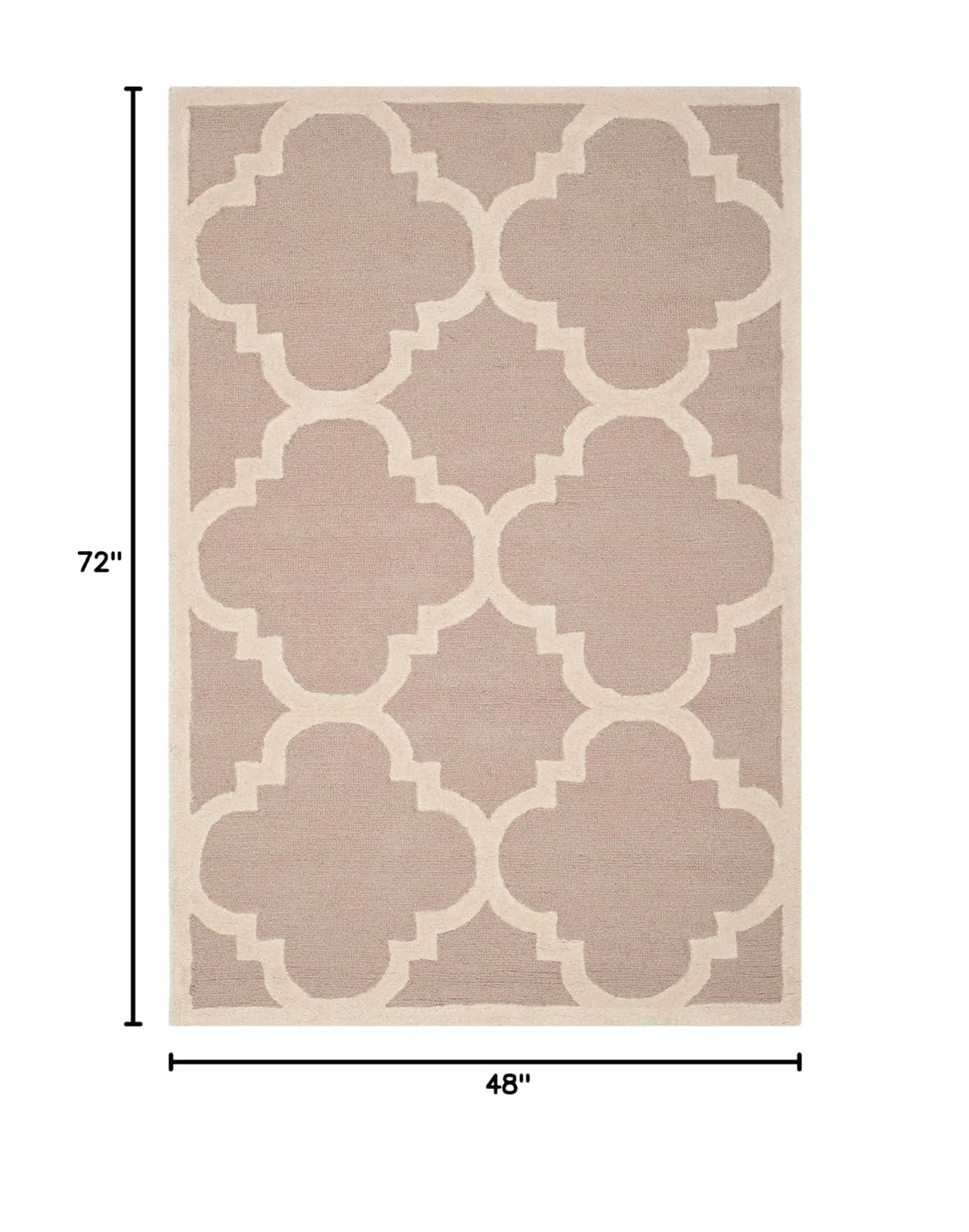 SAFAVIEH Cambridge Justine Geometric Quatrefoil Wool Area Rug, Beige/Ivory, 4' x 6'