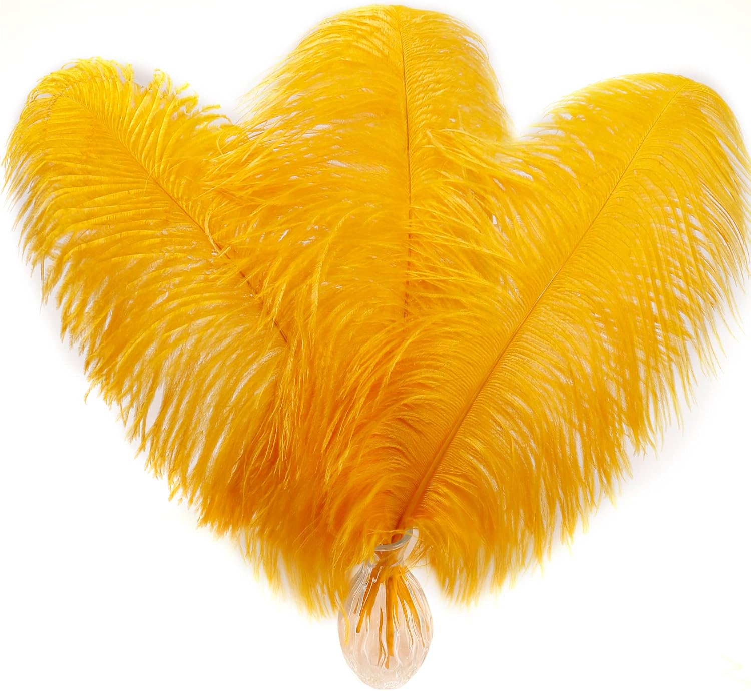Larryhot Yellow Big Ostrich Feathers - 10pcs 16-18 inch for Vase,Wedding Centerpieces and Carnival Party(Yellow)