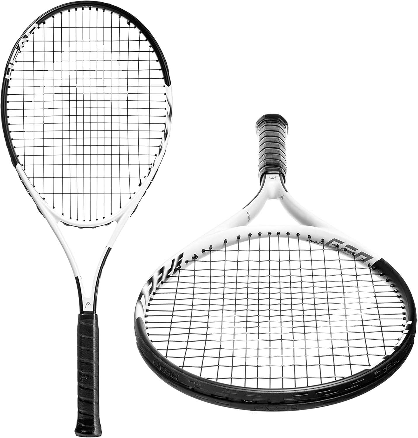 HEAD Geo Speed Adult Tennis Racquet, Pre-Strung, Black/White, 10.4 oz. Weight, 105 Sq. in. Racquet Head Size