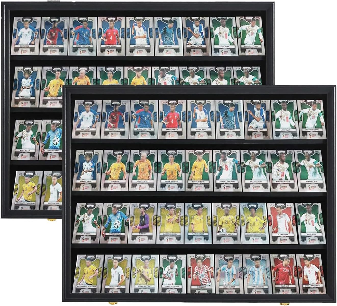 Estuche para Exhibición de Tarjetas Deportivas de 35 Grados: Marco de Exhibición de Tarjetas de Béisbol con Protección UV Gabinete de Pared con Cerradura Transparente para Tarjetas Coleccionables de Baloncesto Negro Vertical