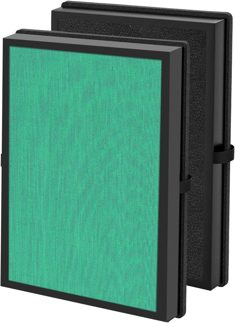 MK04 Replacement Filter, 2 Pack Compatible with MK04 MG04JH Air Purifier, Air Filter H13 True HEPA Filter for Dust, Pet Dander, Smoke for Bedroom, Home, Office (Green)