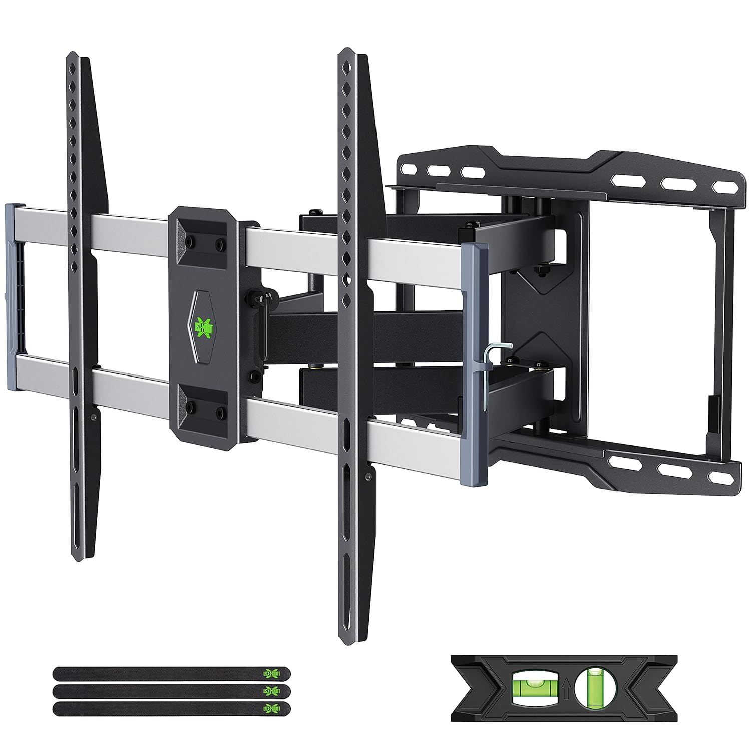 Outdoor TV Wall Mount for 47-86 Inch Television, Mount with Swivel and Tilt, Full Motion Weatherproof TV Bracket with Articulating Dual Arms, Max VESA 600X400 mm, 132lbs