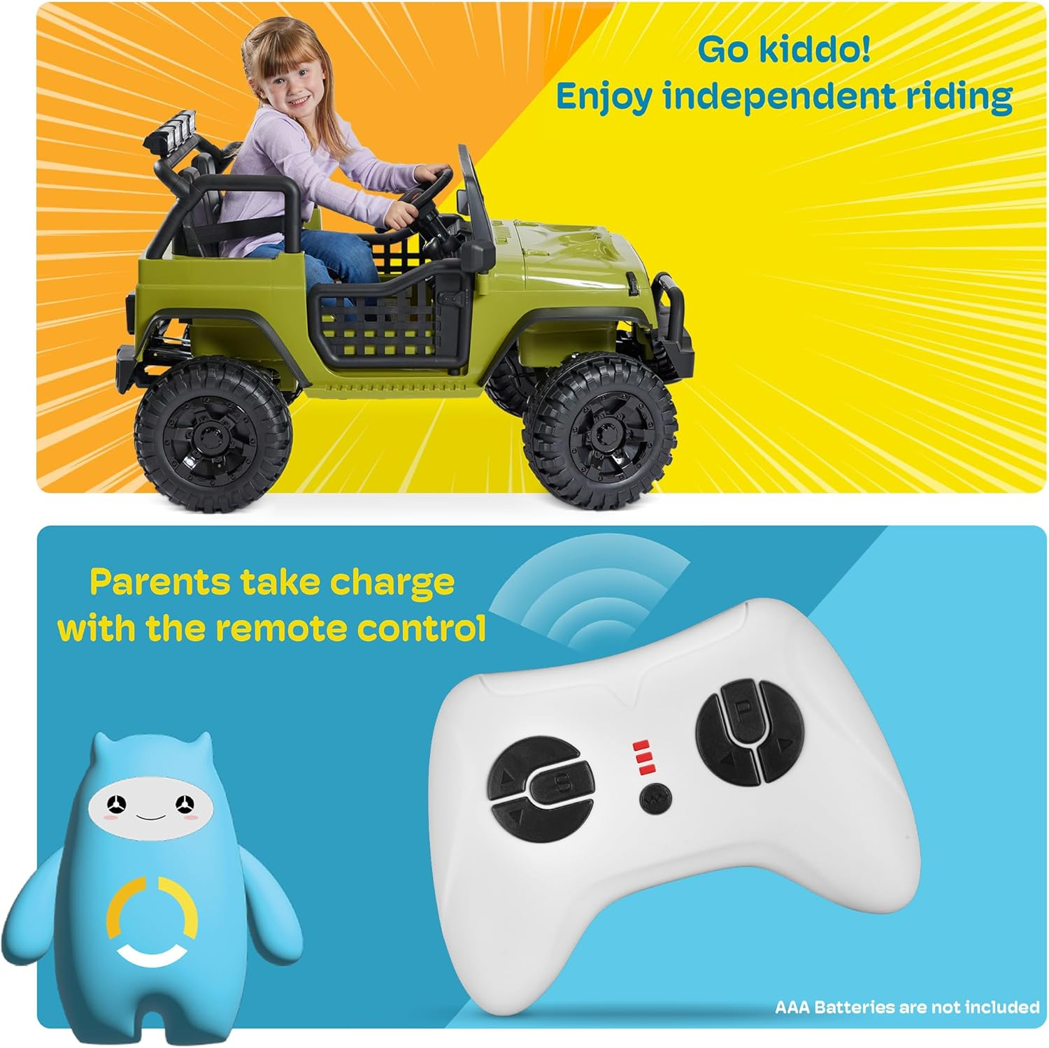 Kidzone 12V 3.8 MPH Kids 2-Seater Ride On Truck Car Electric Vehicles w/Personalize License Plate, 4-Wheeler Suspension, Parent Remote Control, MP3, LED Lights, 3 Speeds, Bluetooth, Radio - Purple
