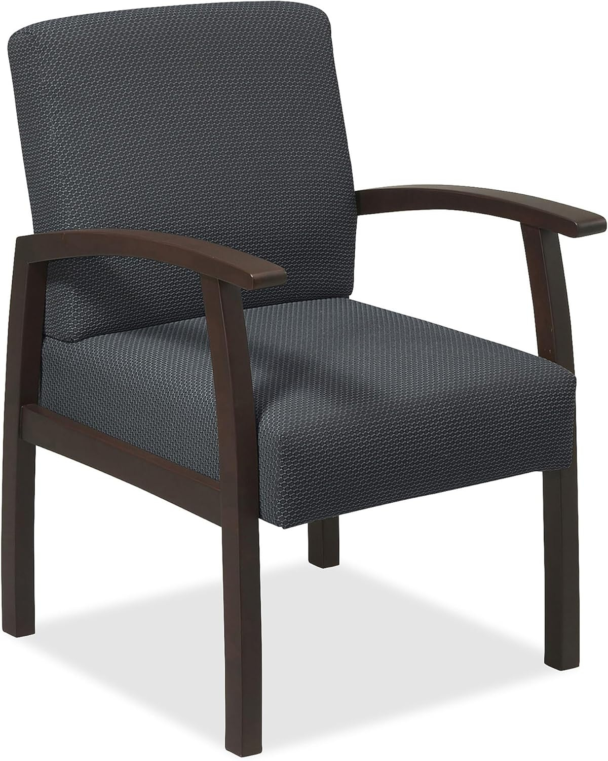 Lorell Guest Chairs 24"x25"x35-1/2" Charcoal/Espresso frame 68555