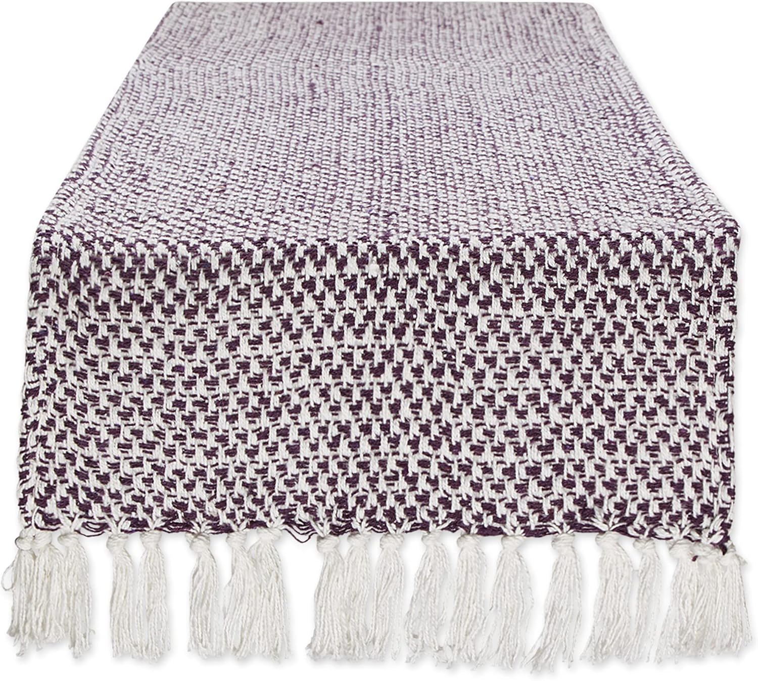 DII Textured Cotton Table Runner, Eggplant, 15"W x 72"L