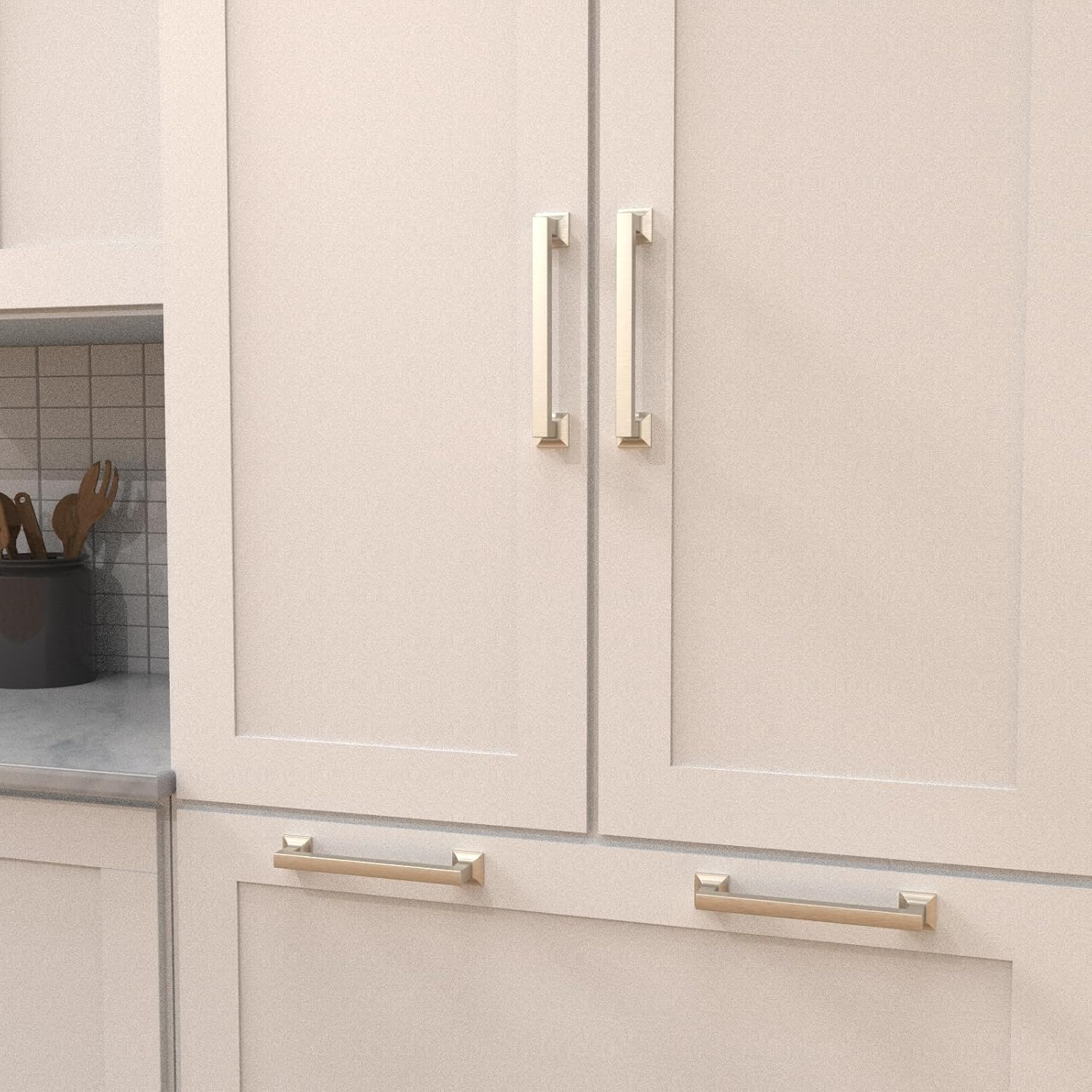Hickory Hardware Studio Collection Appliance Pull 8 Inch Center to Center Satin Nickel Finish