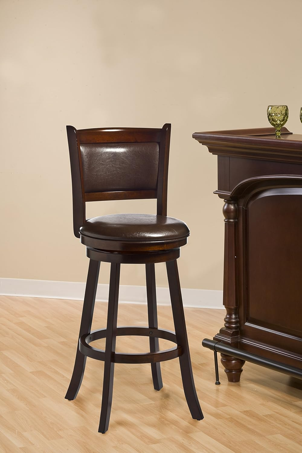 Hillsdale Dennery Swivel Counter Stool, Cherry