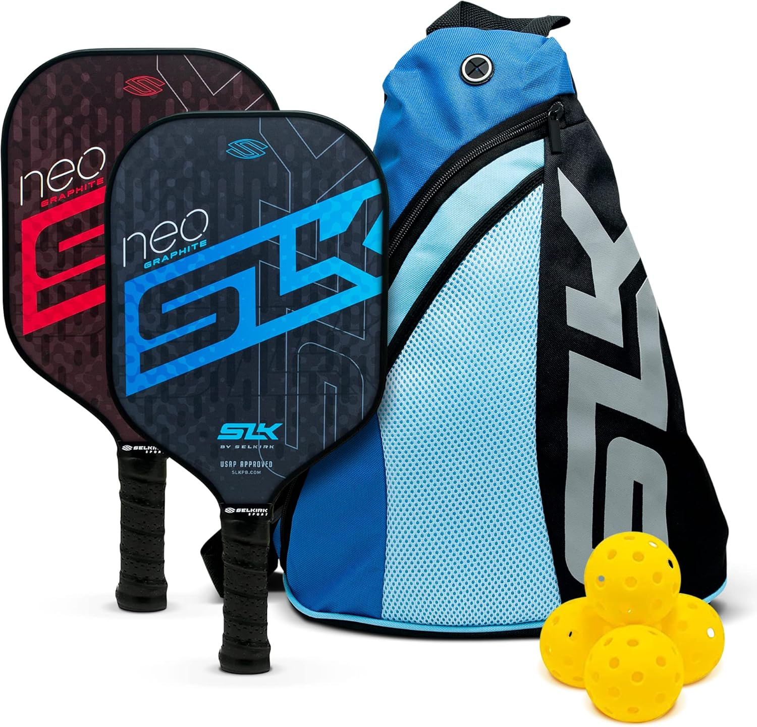 by Selkirk Pickleball Paddle Bundles | SLK Neo Fiberglass and Graphite Pickleball Paddles | SLK Atlas Raw Carbon Fiber Pickleball Paddle | Pickleball Rackets Designed in The USA