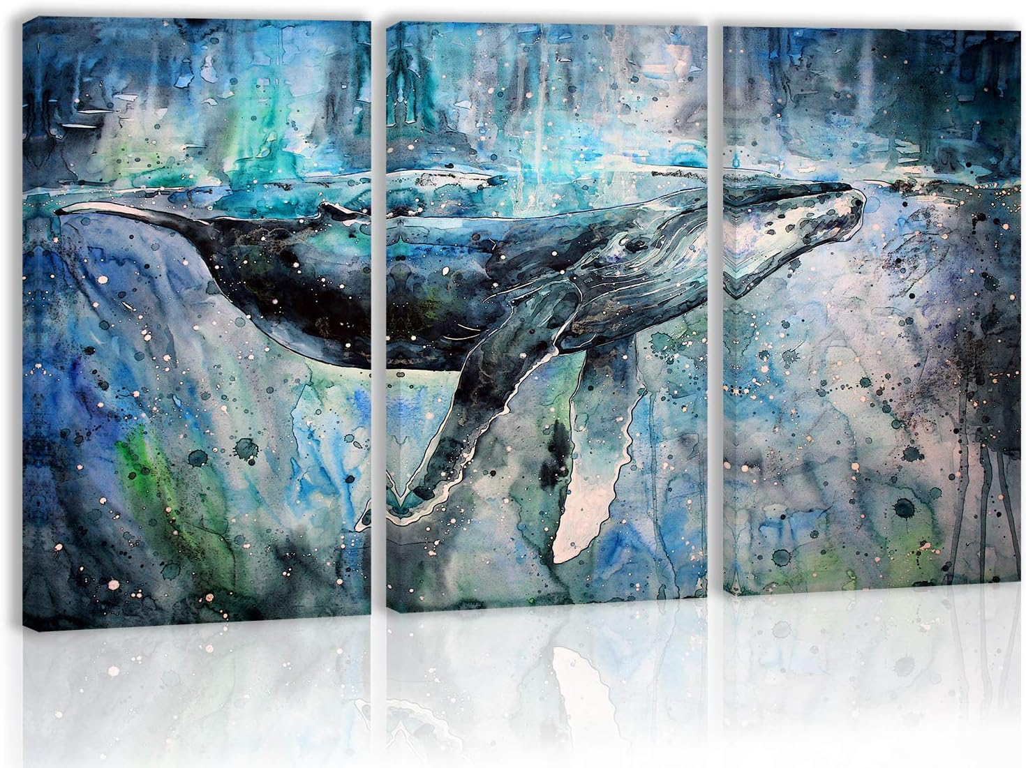 Blue Whale Wall Art Decor Modern Artwork Canvas Painting Prints Pictures Home Decor for Living Room Dining Room Bedroom