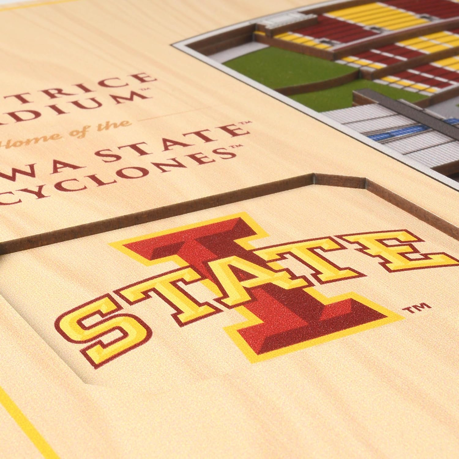 StadiumViews Iowa State Cyclones YouTheFan NCAA Iowa State Cyclones 5-Layer StadiumView 3D Wall Art - Jack Trice Stadium YouTheFan Team Colors Floater frame 13-Inches H x 17-Inches W Sports 3D art