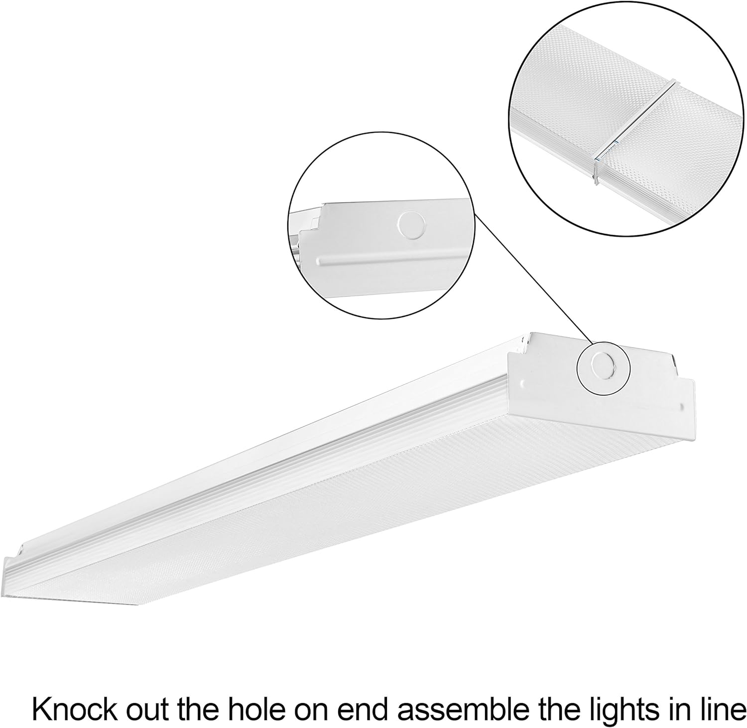48-Inch White Acrylic LED Flush Mount Ceiling Light
