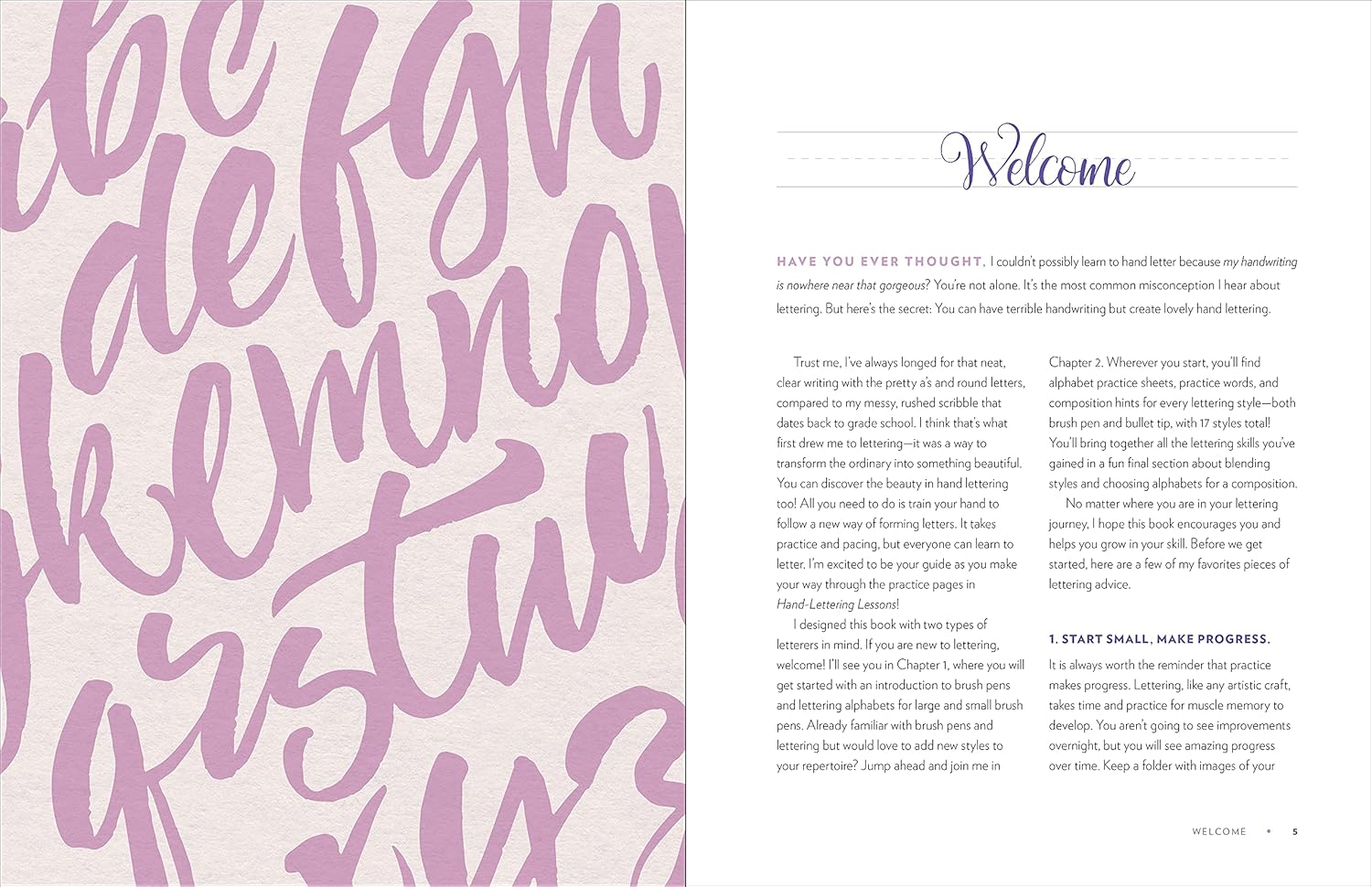 Hand-Lettering Lessons: Super Easy Modern Calligraphy + Print with Traceable Alphabets, (Paperback)