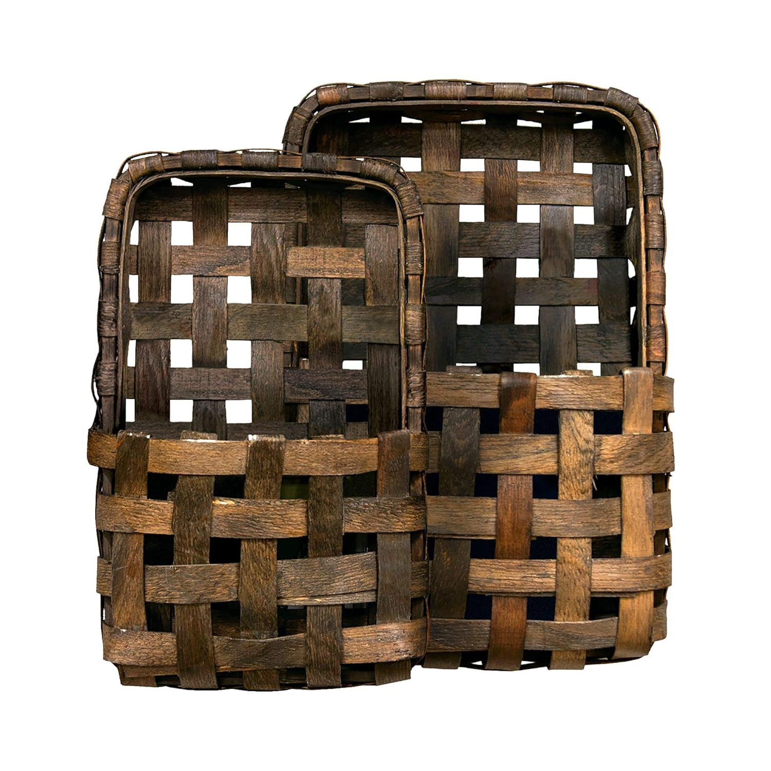 CWI Gifts Brown Tobacco Wall Pocket Baskets 2/Set, Multi