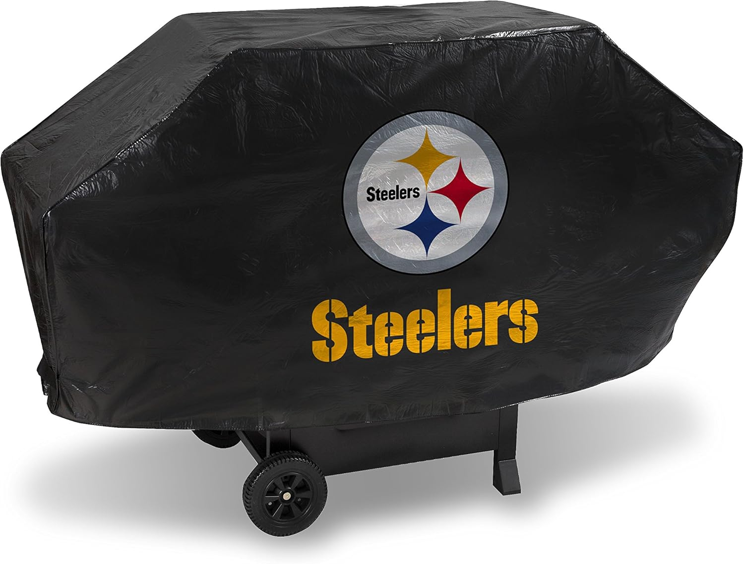 Pittsburgh Steelers Black Vinyl Gas Grill Cover, 68 x 21 x 35 Inches
