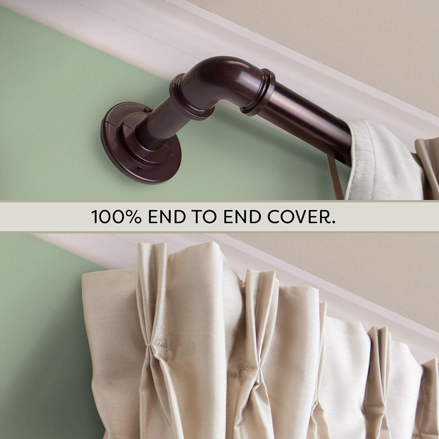 Rod Desyne 1 inch Blackout Curtain Rod, 84 x 120, Bronze