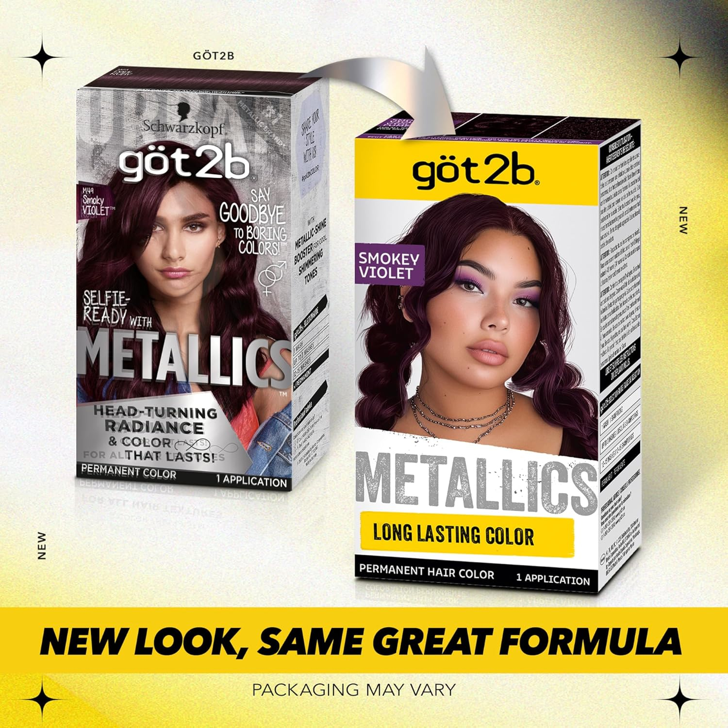 Schwarzkopf Got2b Metallics Permanent Hair Color, M49 Smoky Violet