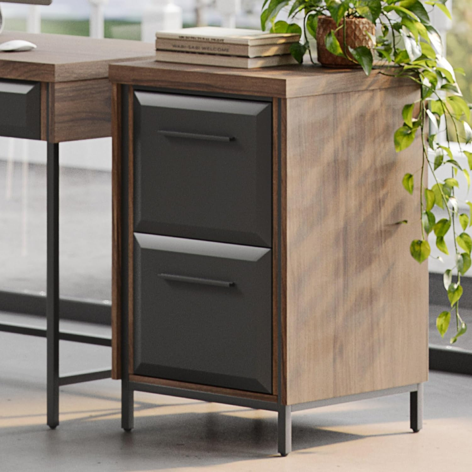 Thomasville® Alderbrook 21"D Vertical 2-Drawer File Cabinet, Walnut/Matte Black