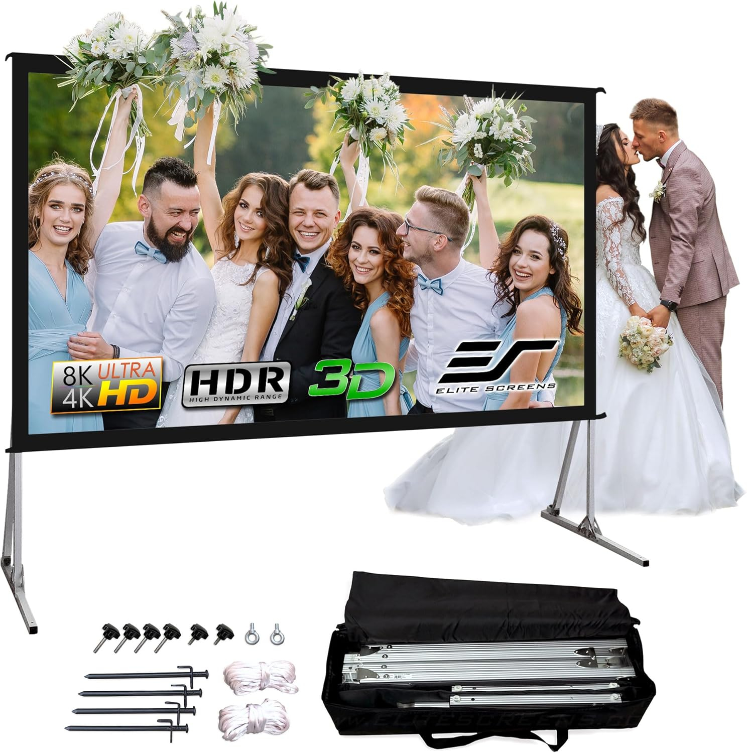 Elite Screens Yard Master 2 Rear Series Portable Folding rear Frame Projector Screen